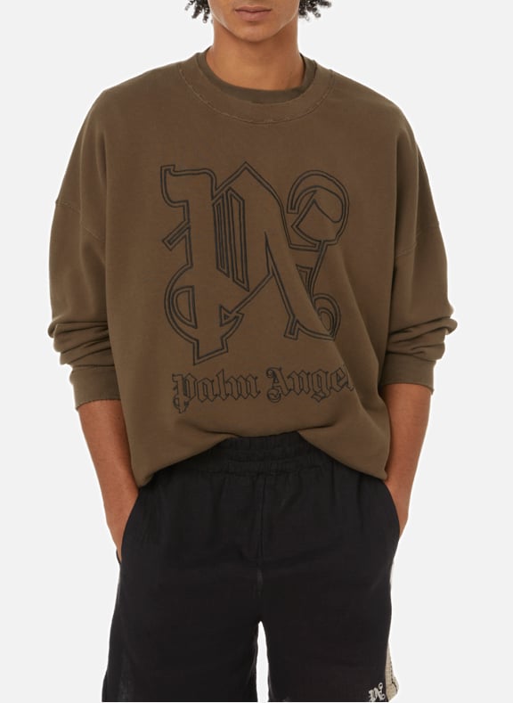 Cotton sweatshirt Brown by PALM ANGELS PALM ANGELS Cotton sweatshirt Brown
