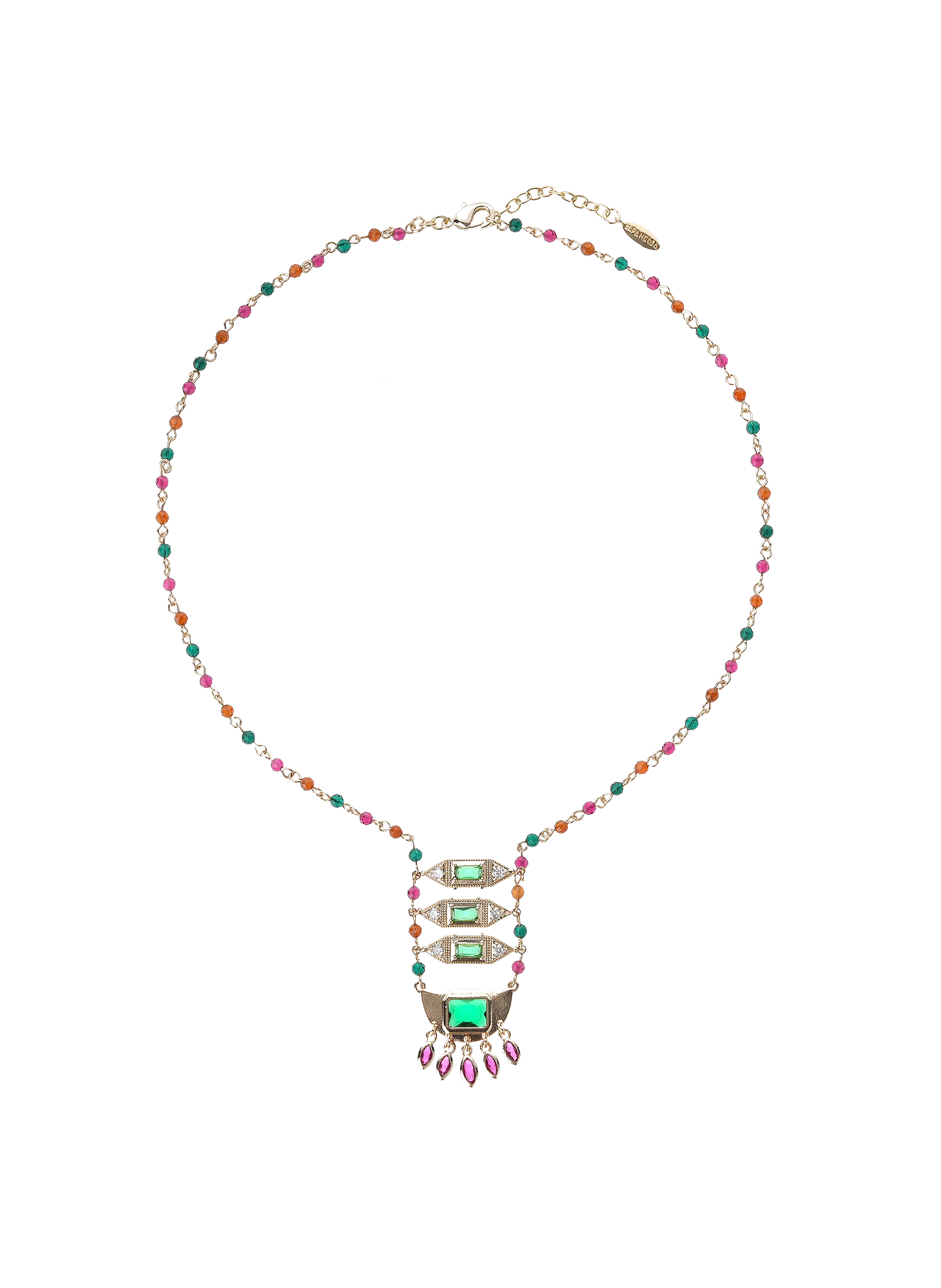 Collier chaîne avec perles finaya HIPANEMA Vert