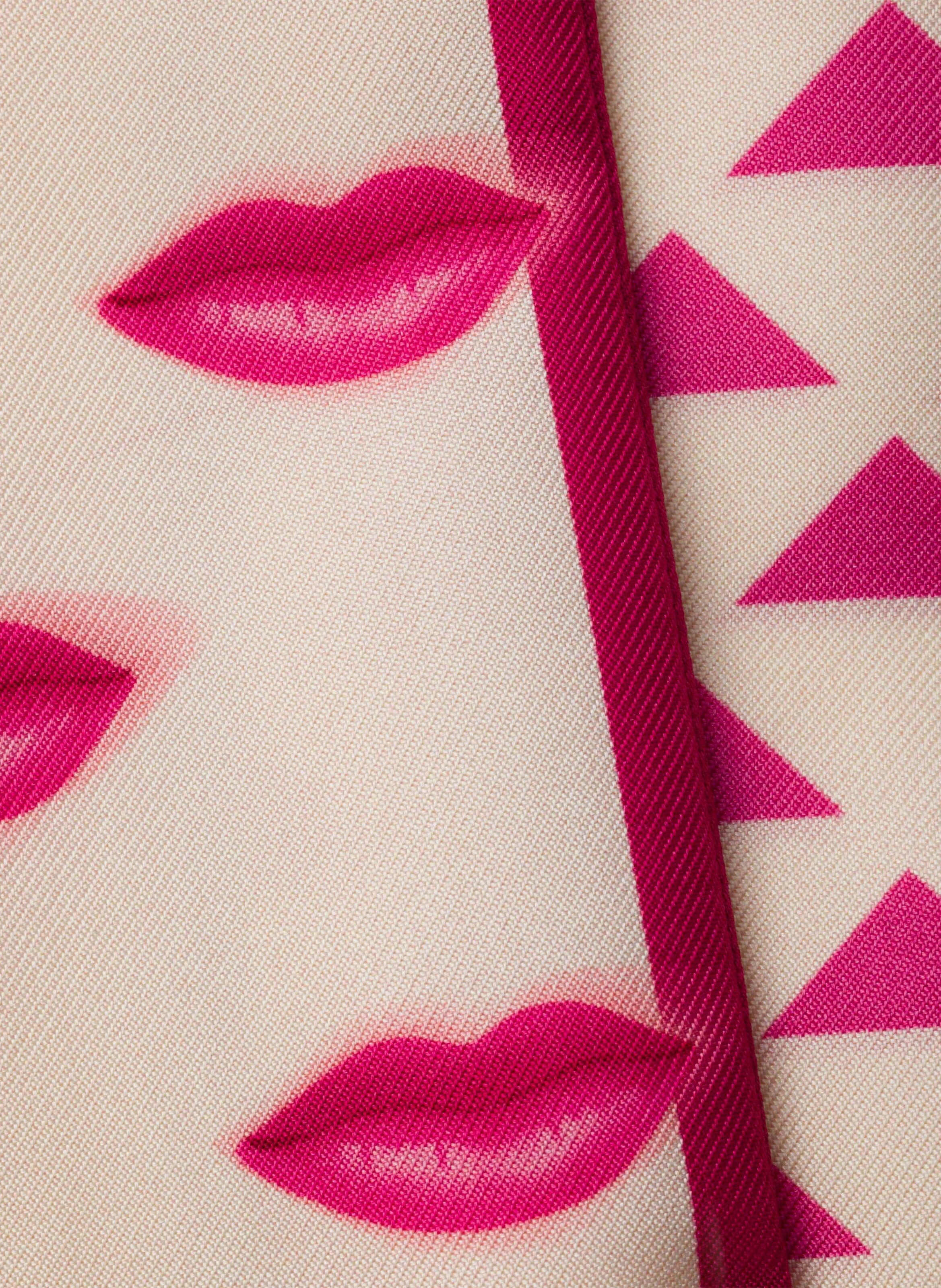 Foulard fin en sergé de soie imprimé PRADA Rose