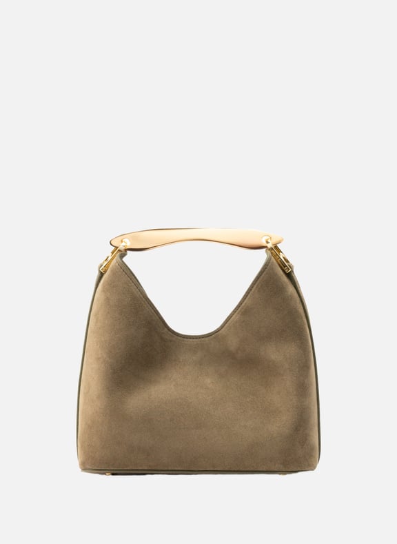 Sac à main boomerang petit en daim Kaki by ELLEME ELLEME Sac à main boomerang petit en daim Kaki