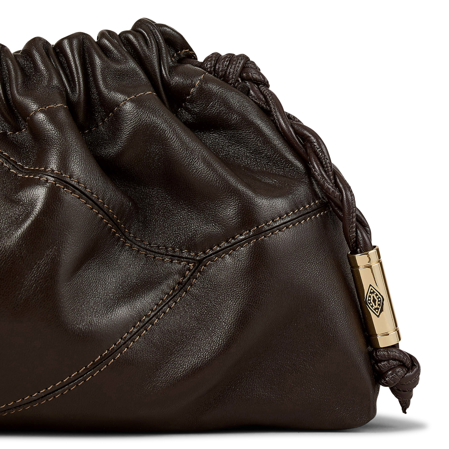 Sac à main froncé à chaîne en cuir june BA&SH Marron