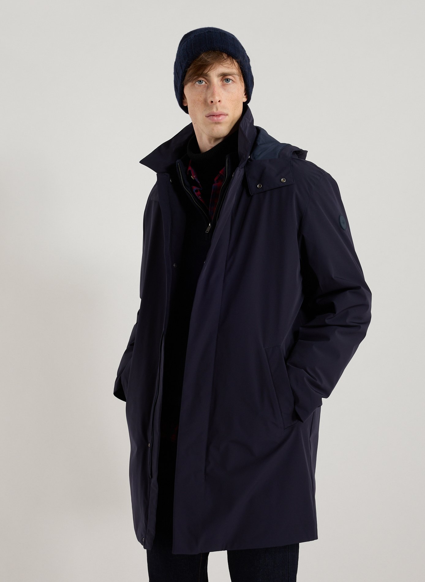 GANT Parka droite à capuche amovible Bleu