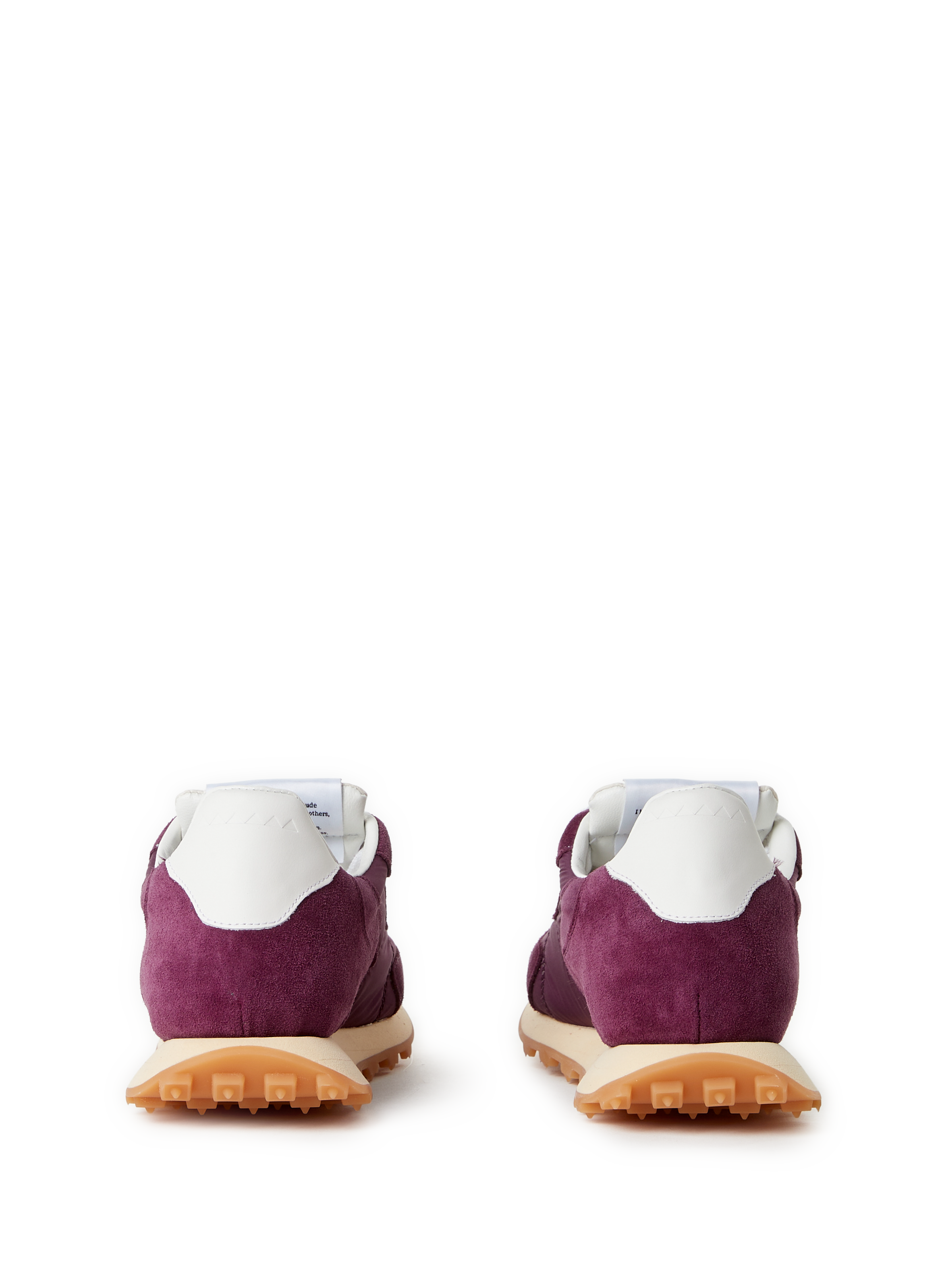 Mixed leather sneakers RUN OF Red