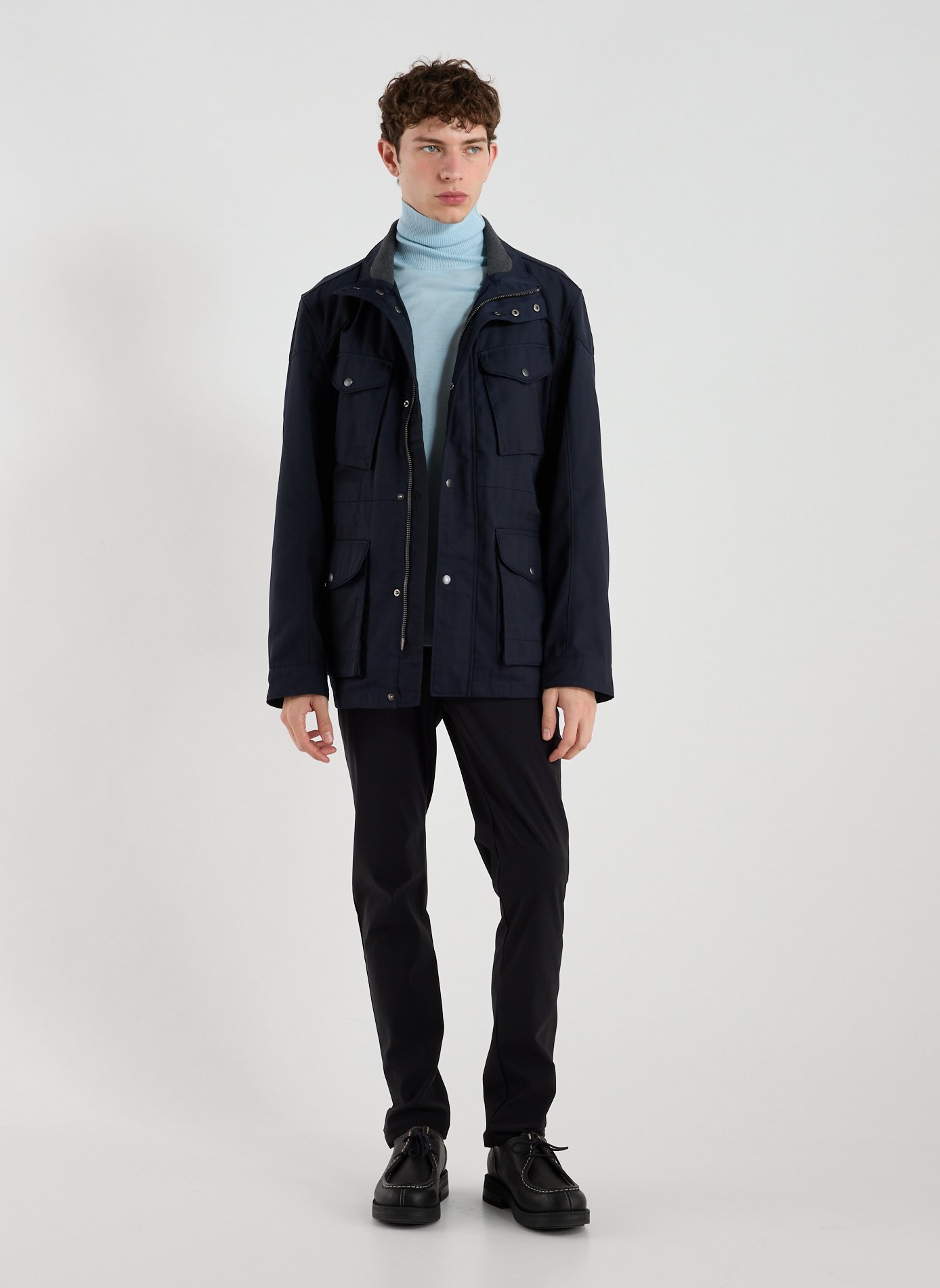 Straight parka with high collar HACKETT Blue