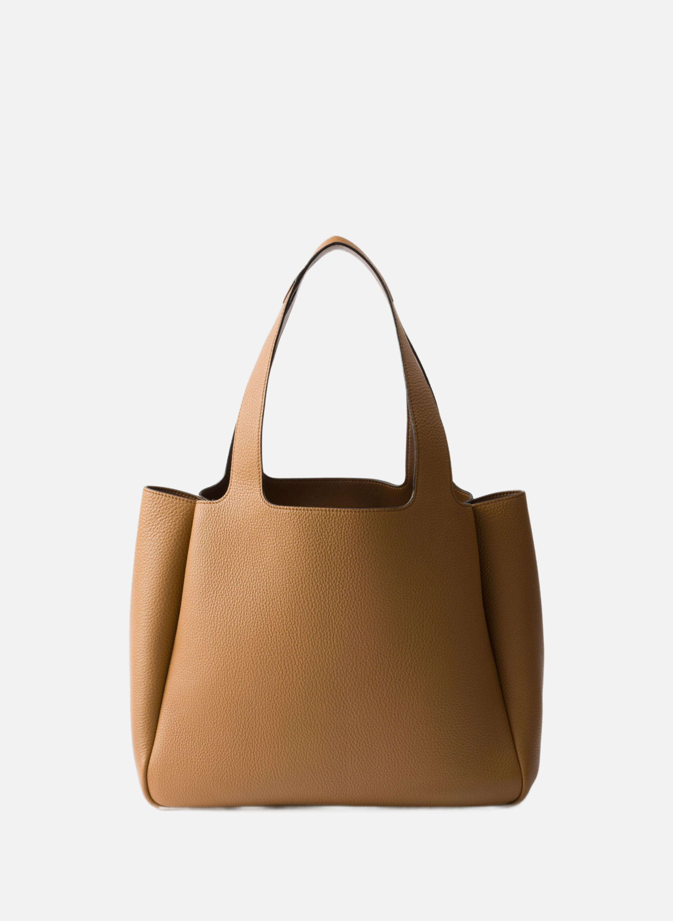 Cabas en cuir PRADA Marron