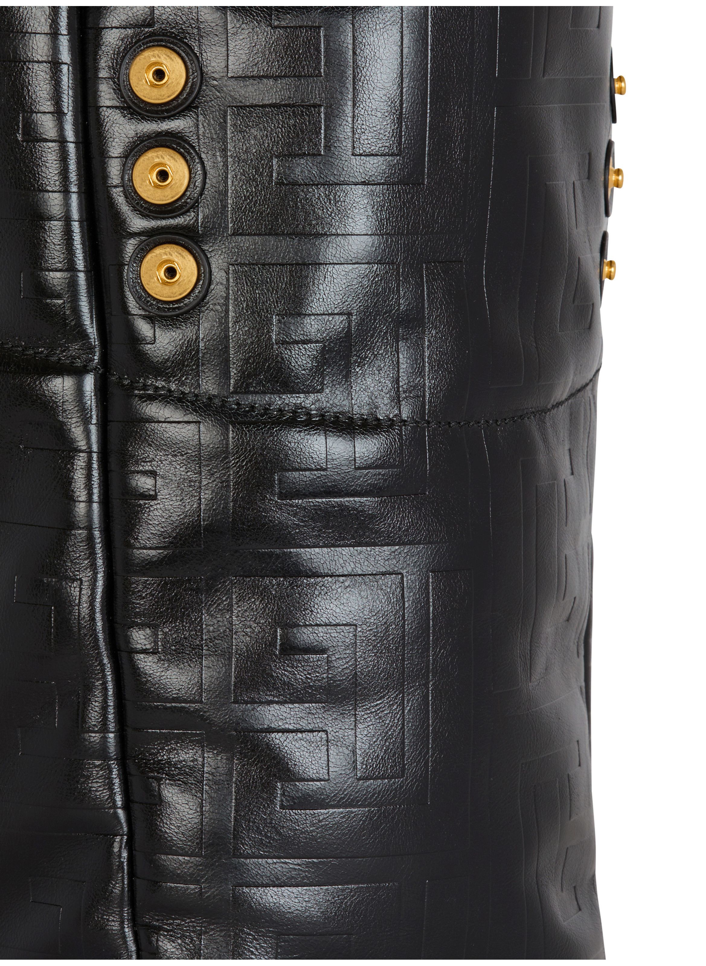 Sac cabas 1945 soft en cuir craquelé BALMAIN Noir