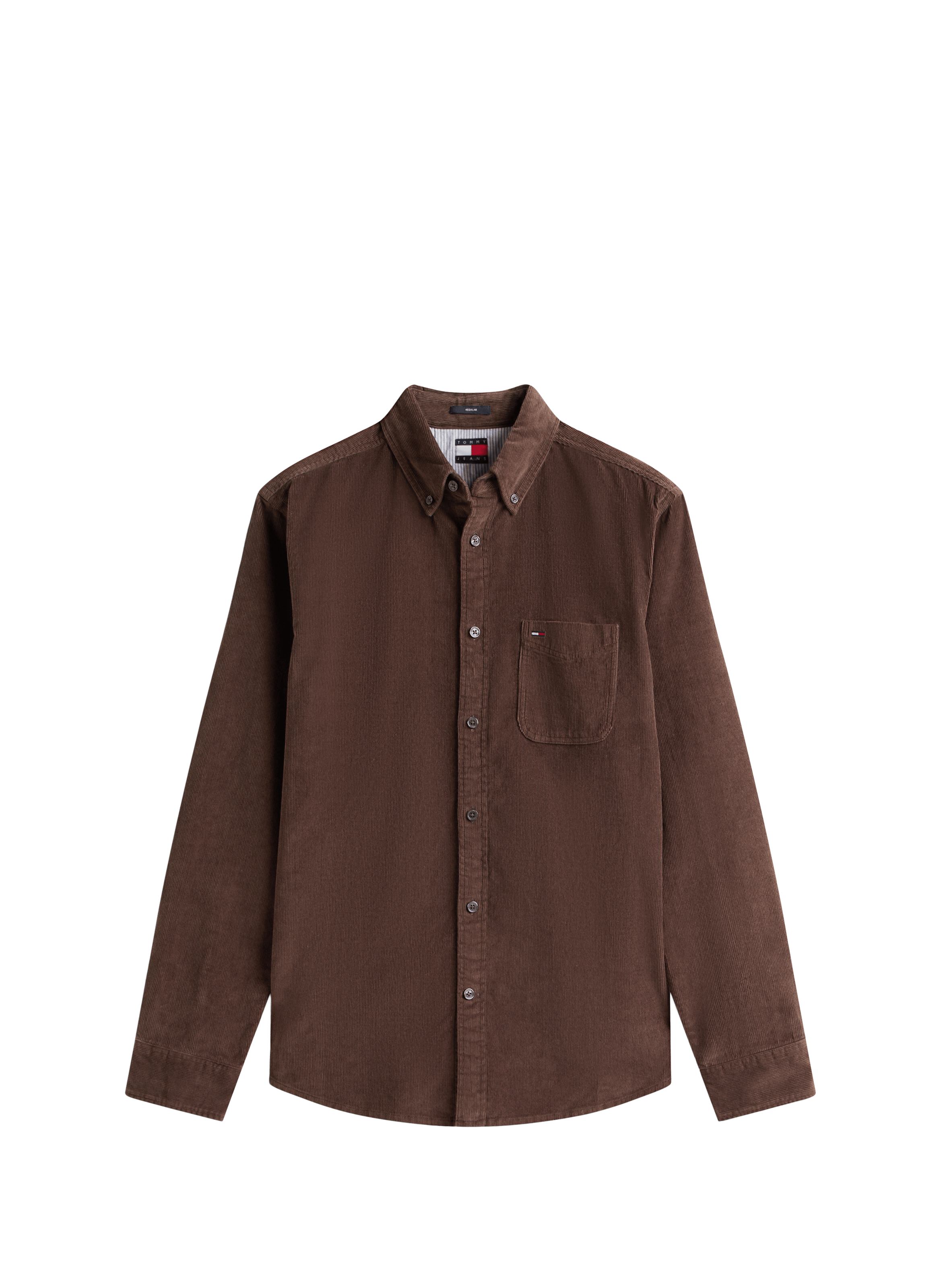 Long-sleeved velvet shirt TOMMY HILFIGER Brown