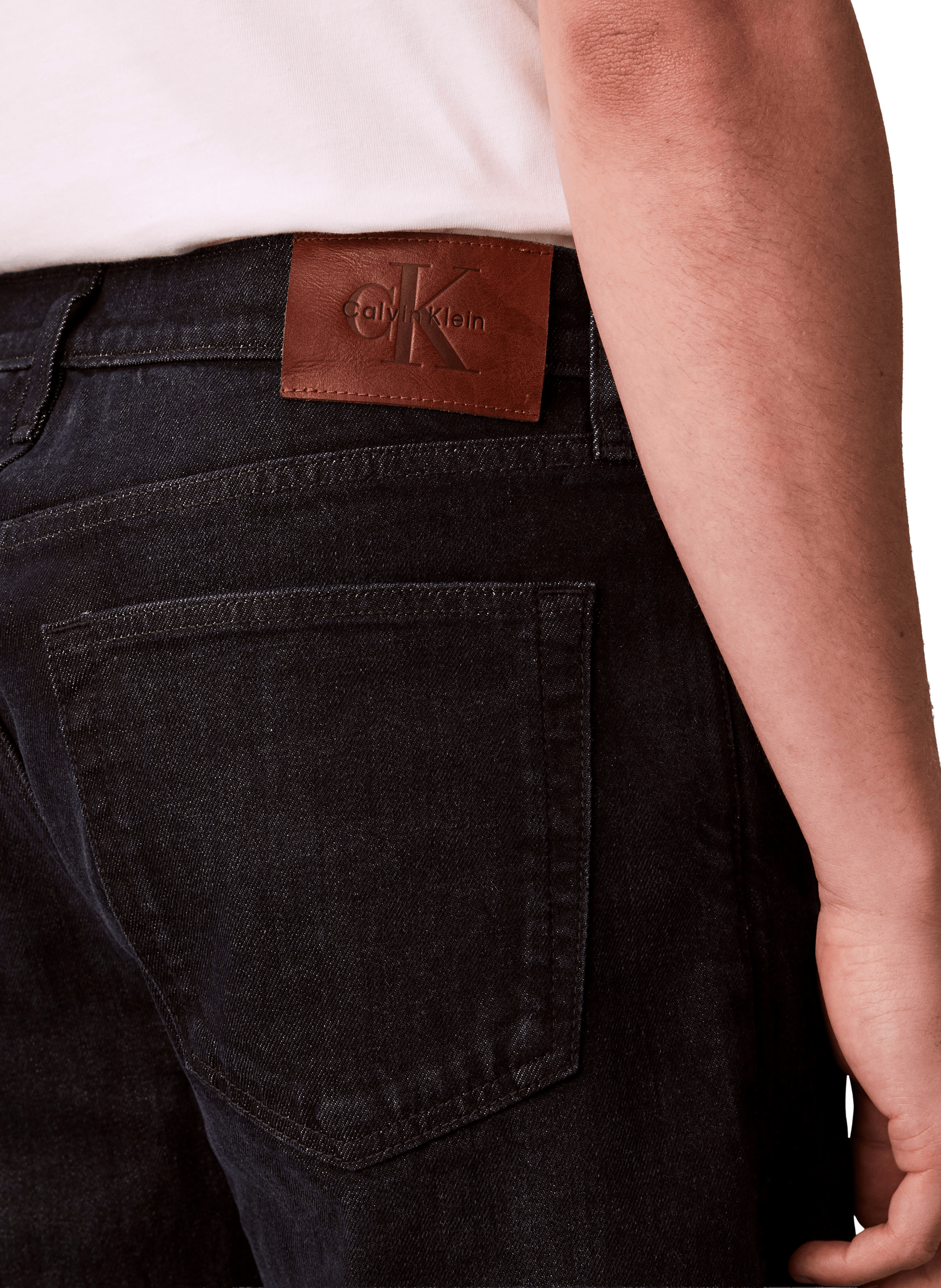 Jean droit en coton mélangé CALVIN KLEIN Noir