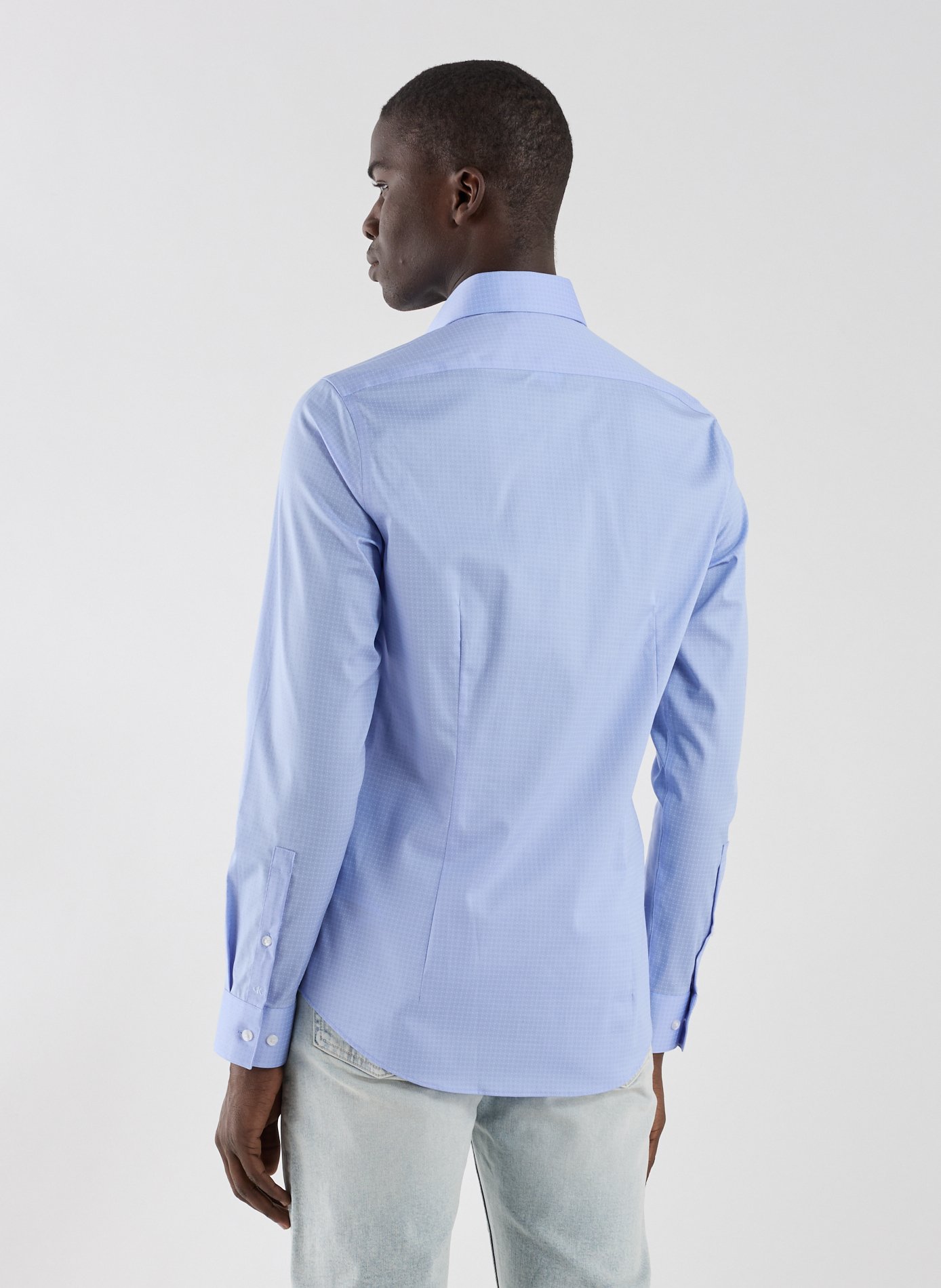 Slim cotton-blend shirt CALVIN KLEIN Blue