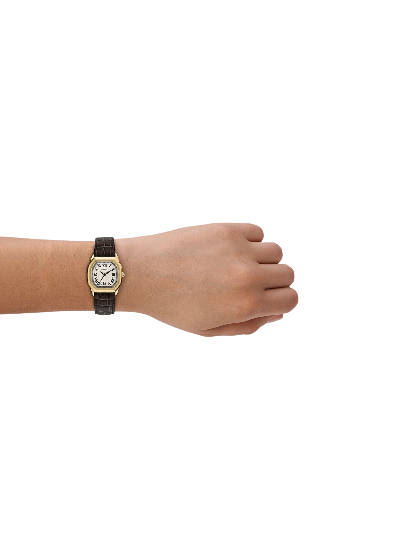 Montre quartz bracelet en cuir FOSSIL Marron