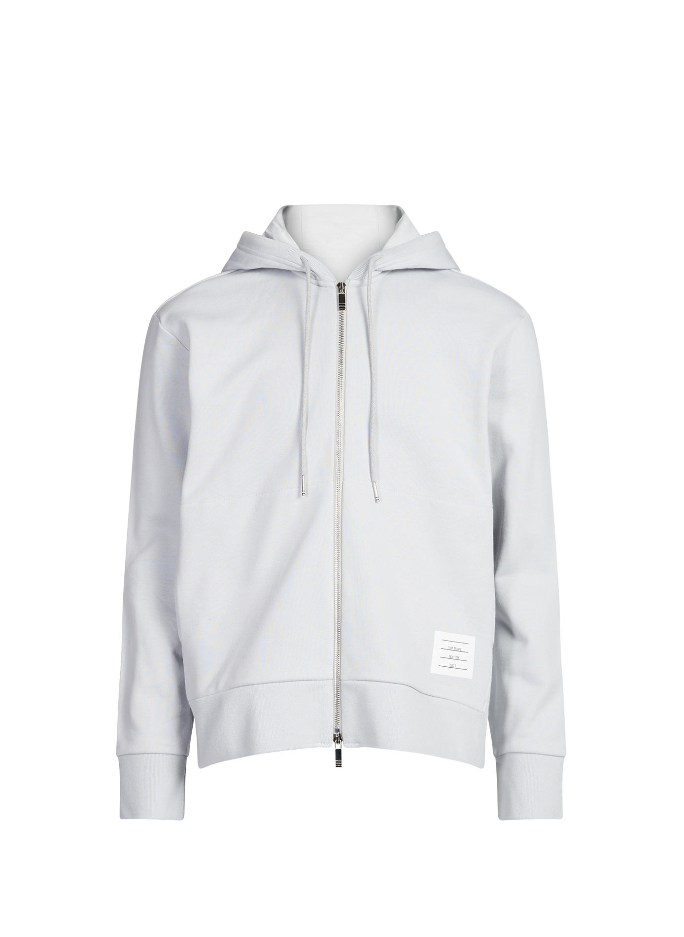 Sweat zippé à capuche en coton THOM BROWNE Gris
