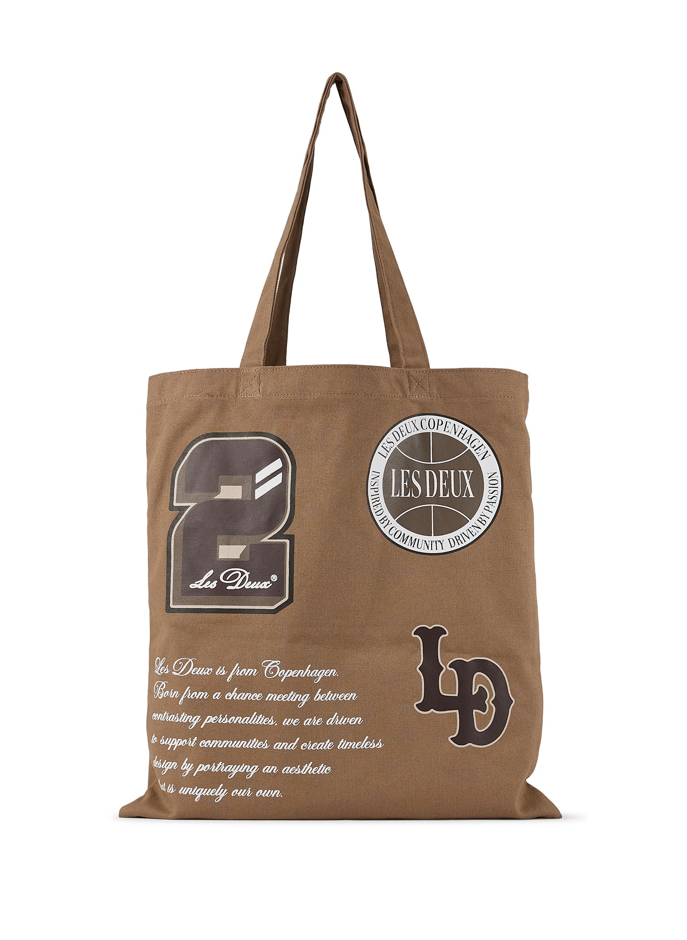 Tote bag Varsity en coton LES DEUX Marron
