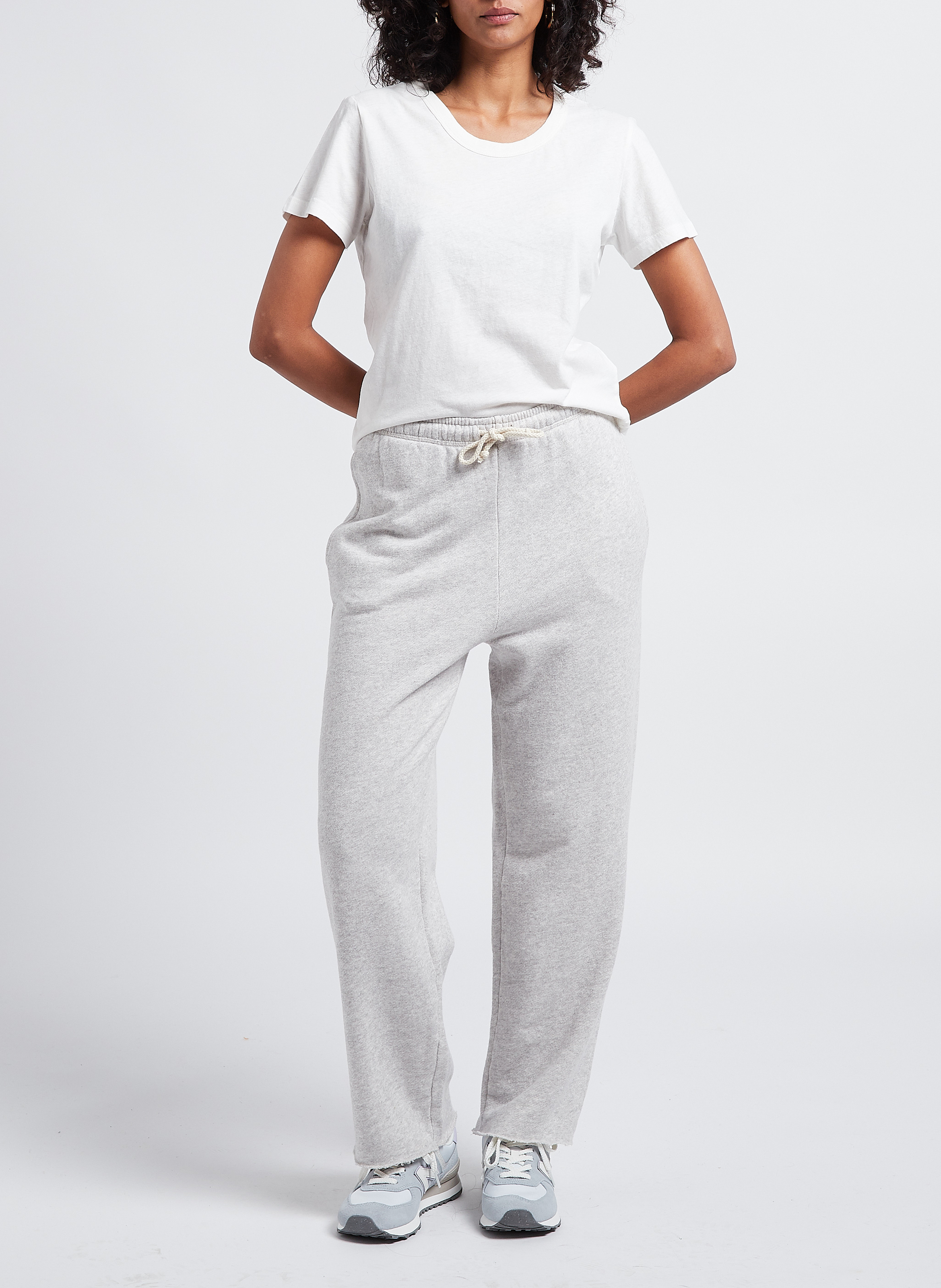 Tee-shirt court col rond en coton gamipy AMERICAN VINTAGE Blanc