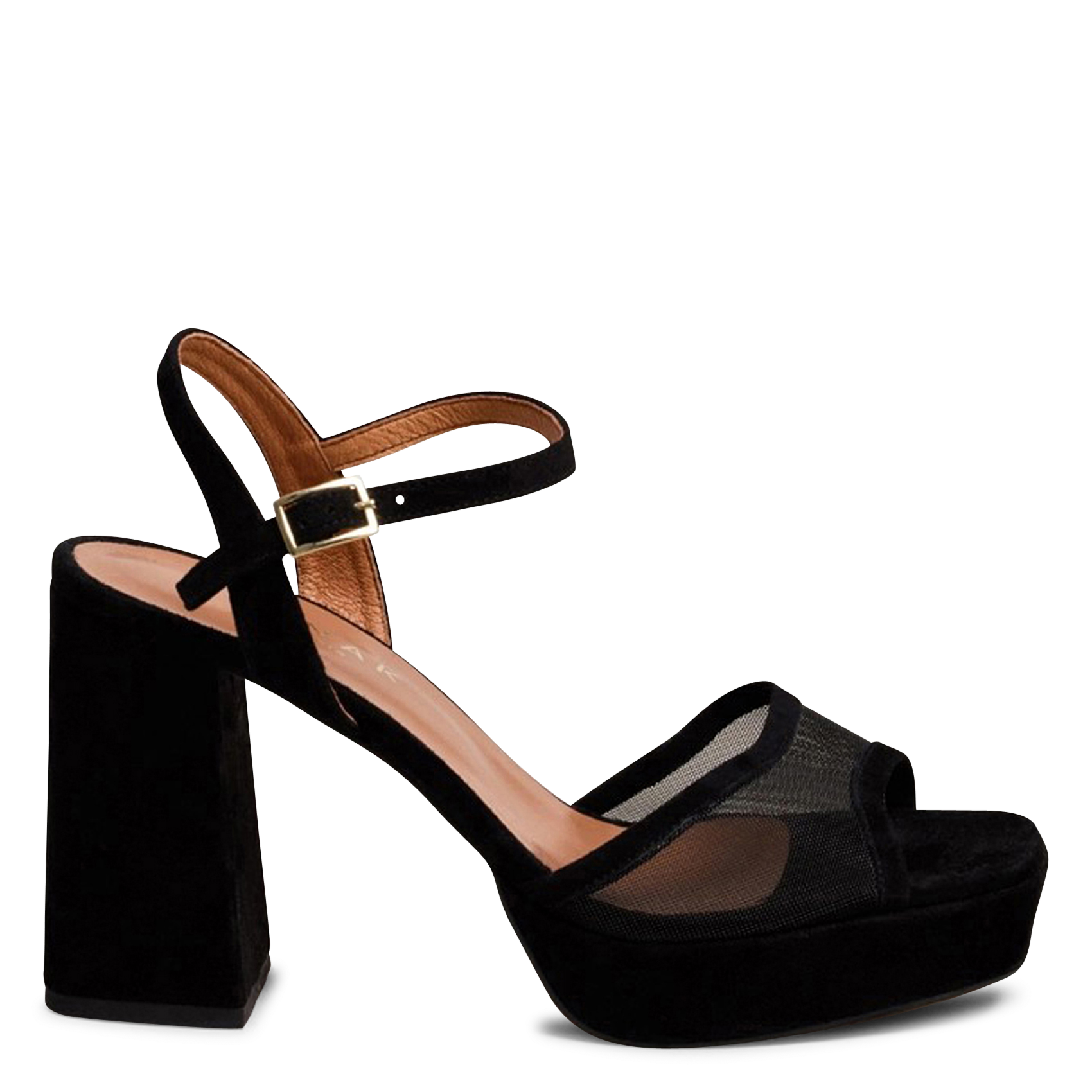 Sandales hautes à résille et cuir mélangé vapo JONAK Noir