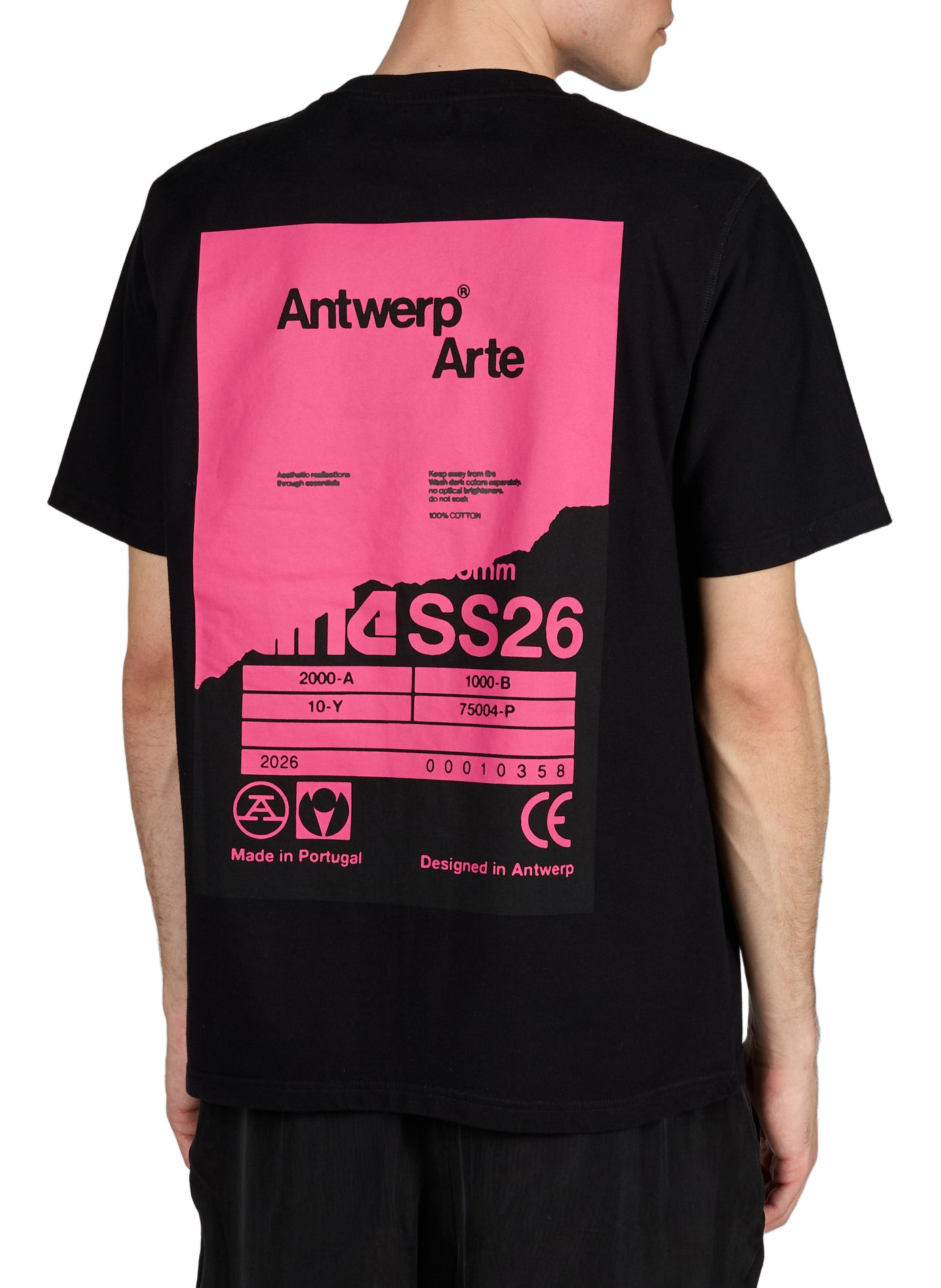 T-shirt droit imprimé en coton ARTE ANTWERP Noir