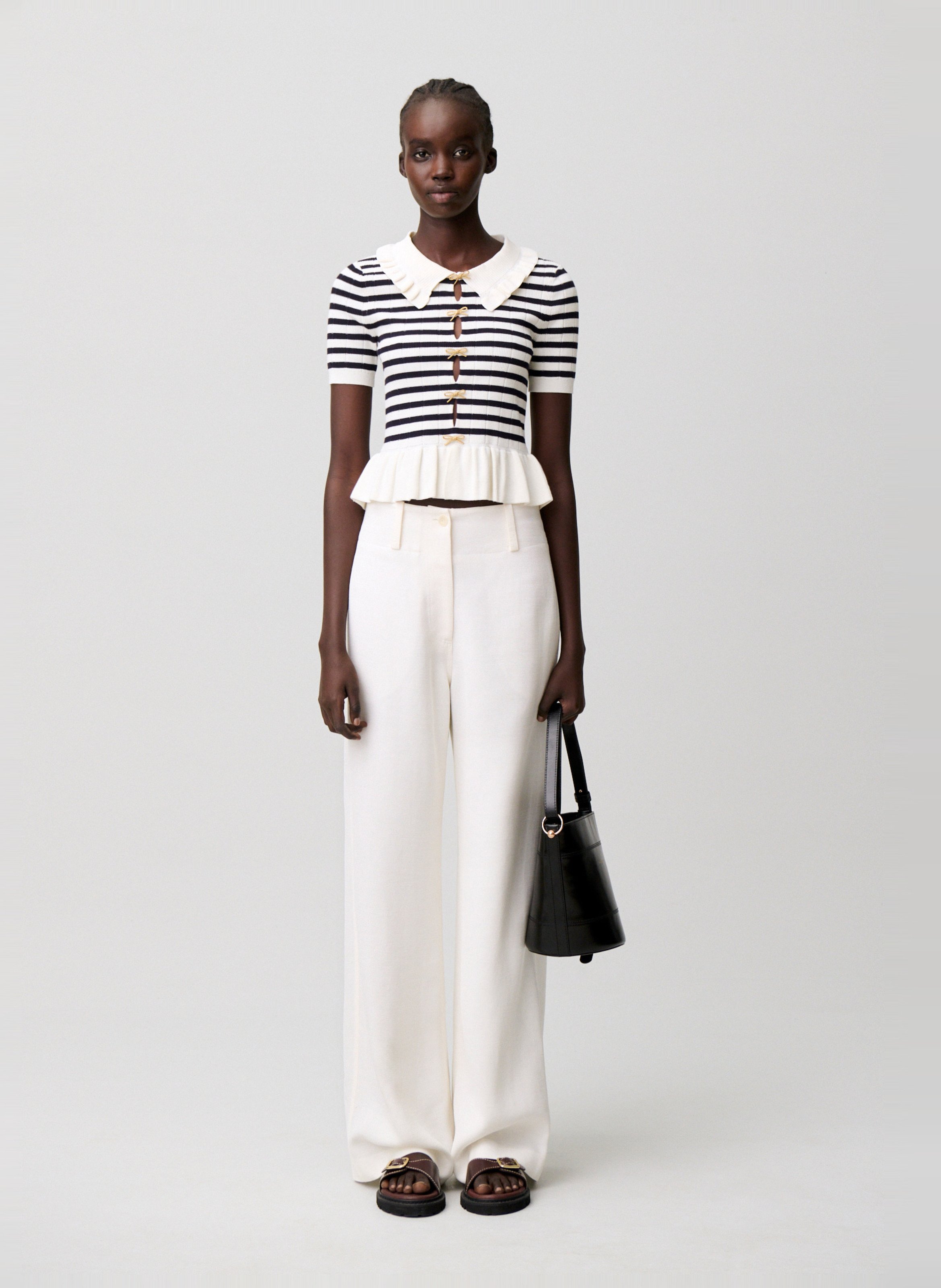 Pull droit col classique rayé CLAUDIE PIERLOT Multicolore