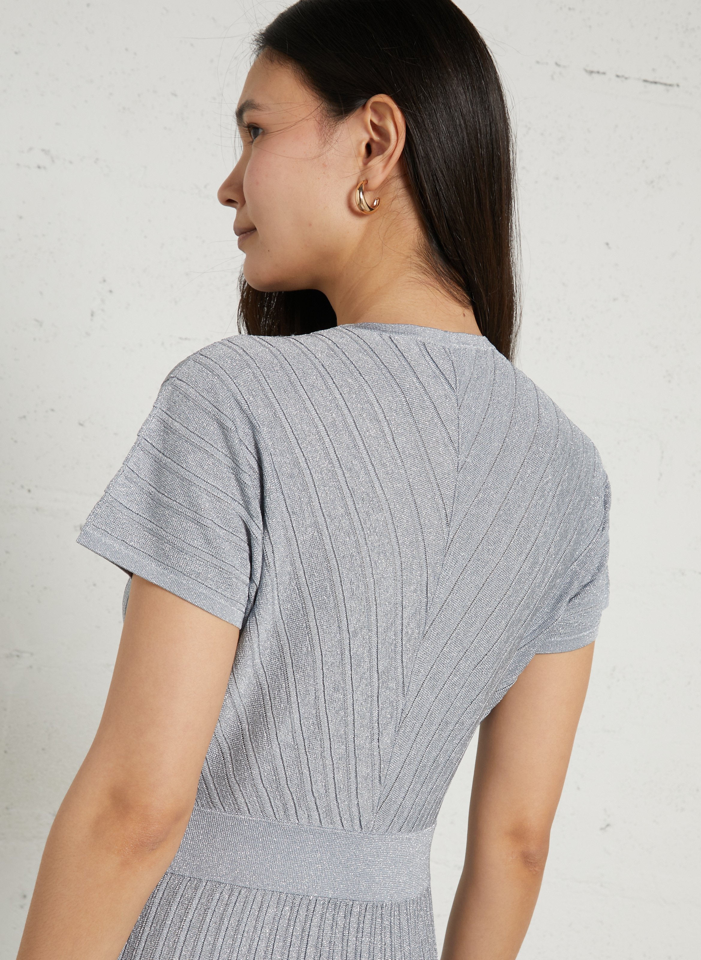 Robe longue col v bari MAISON 123 Bleu