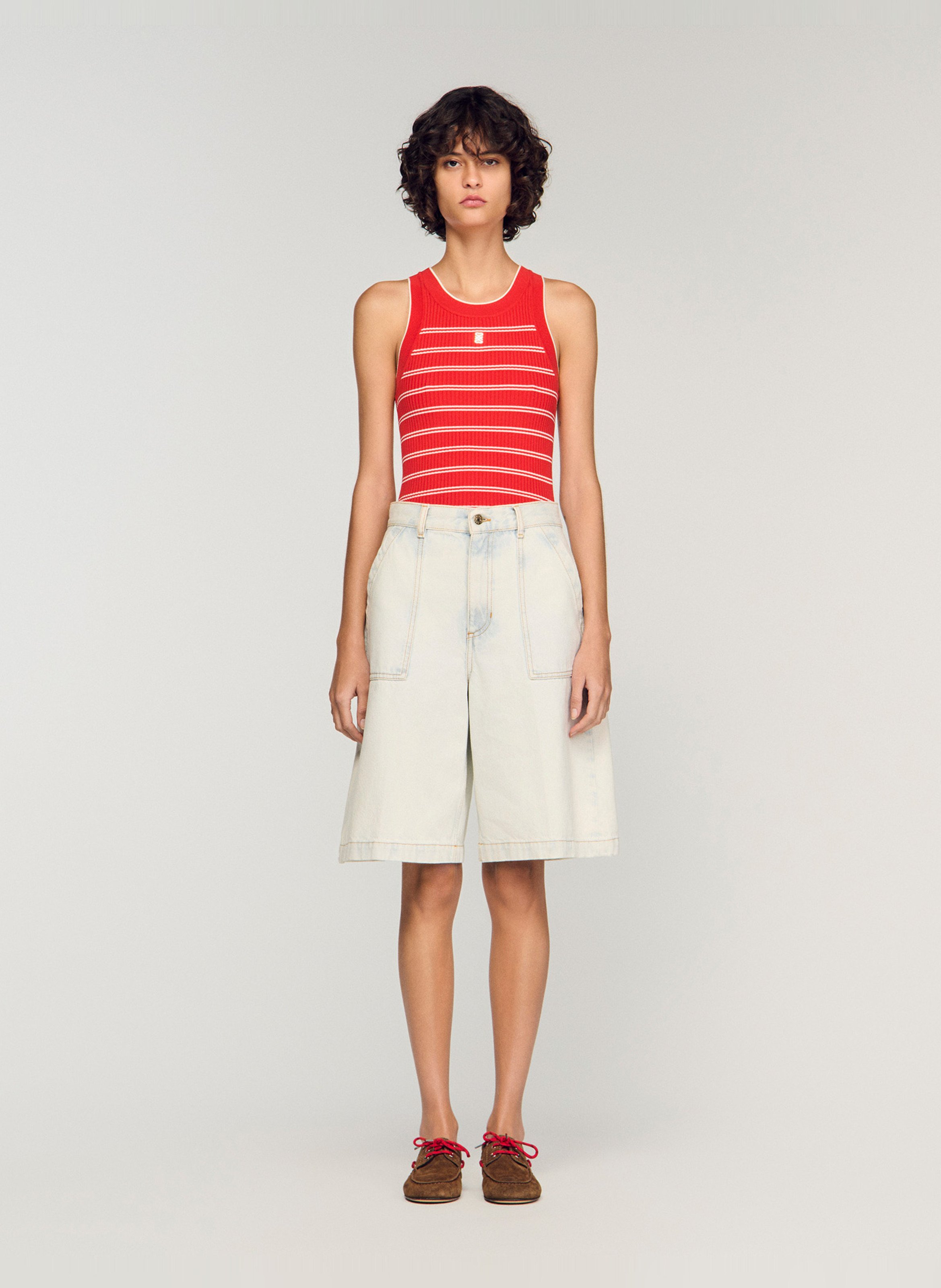 Short en denim SANDRO Bleu