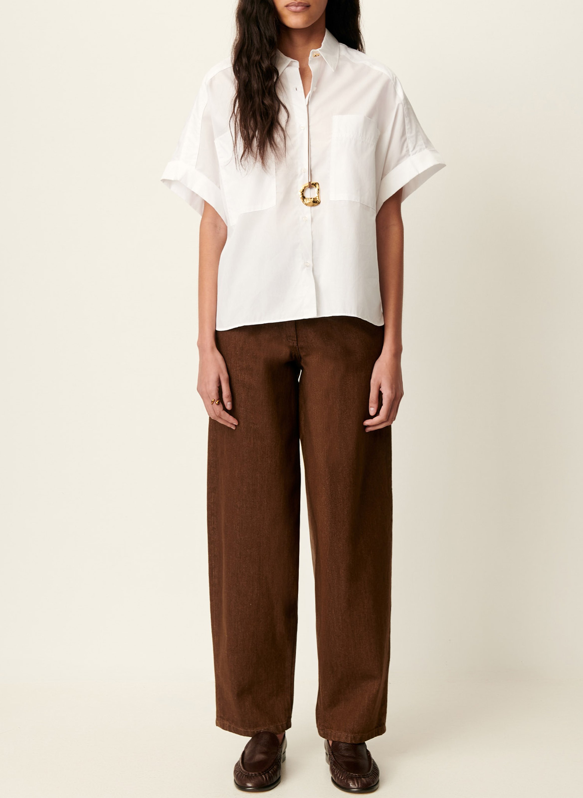 Chemise droite en coton dellord SESSUN Blanc