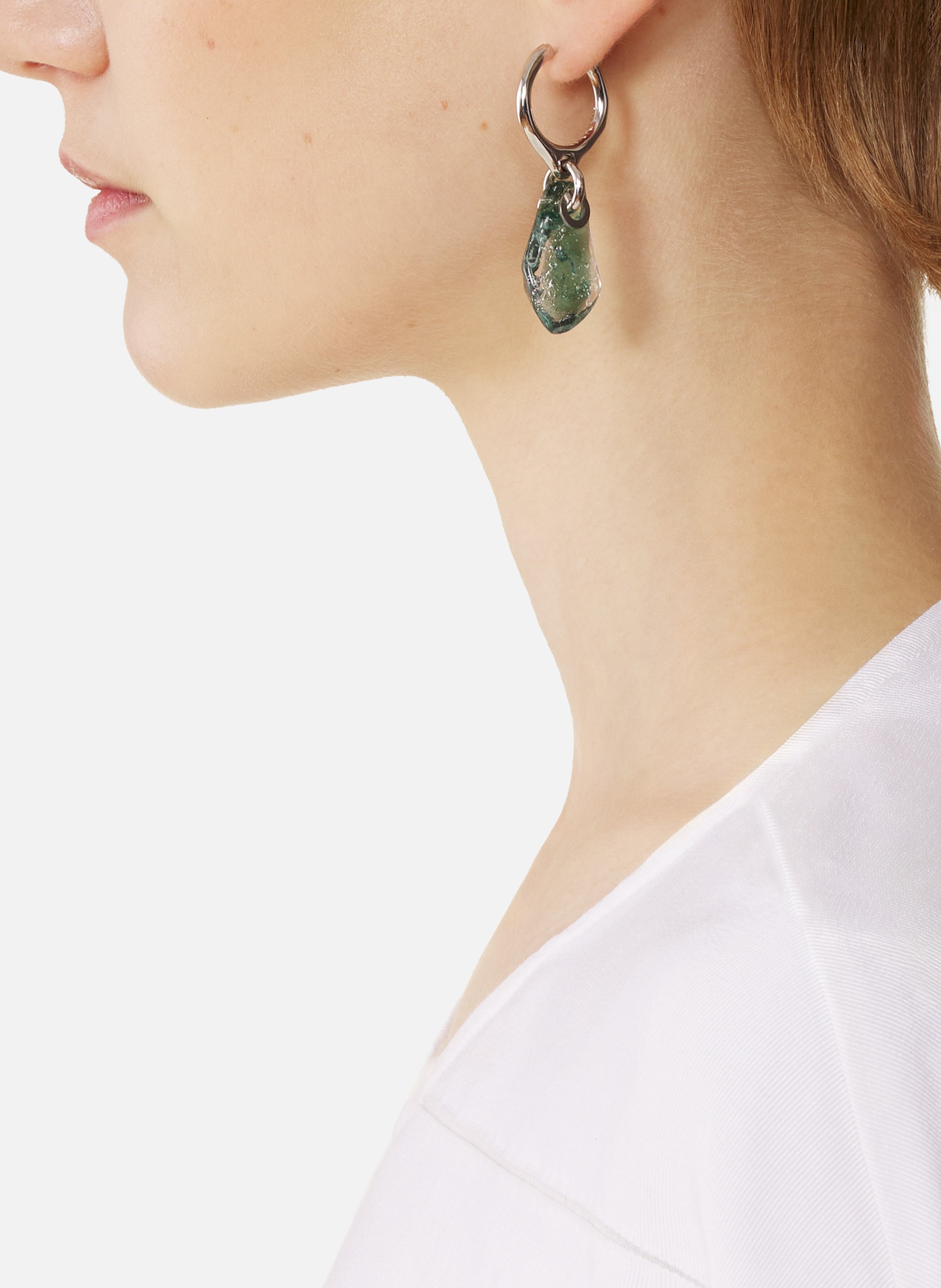 Boucles d'oreilles créoles aurore LANVIN Vert