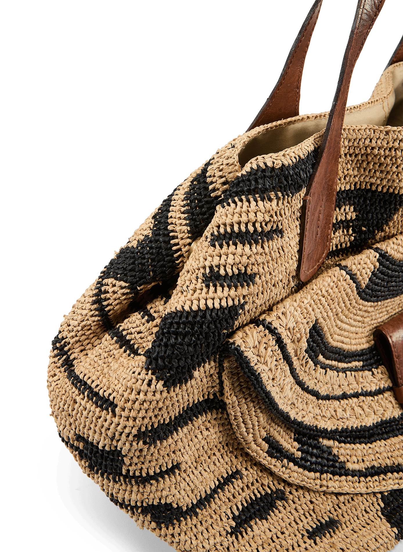 Laza II raffia and cotton bag IBELIV Multicolour