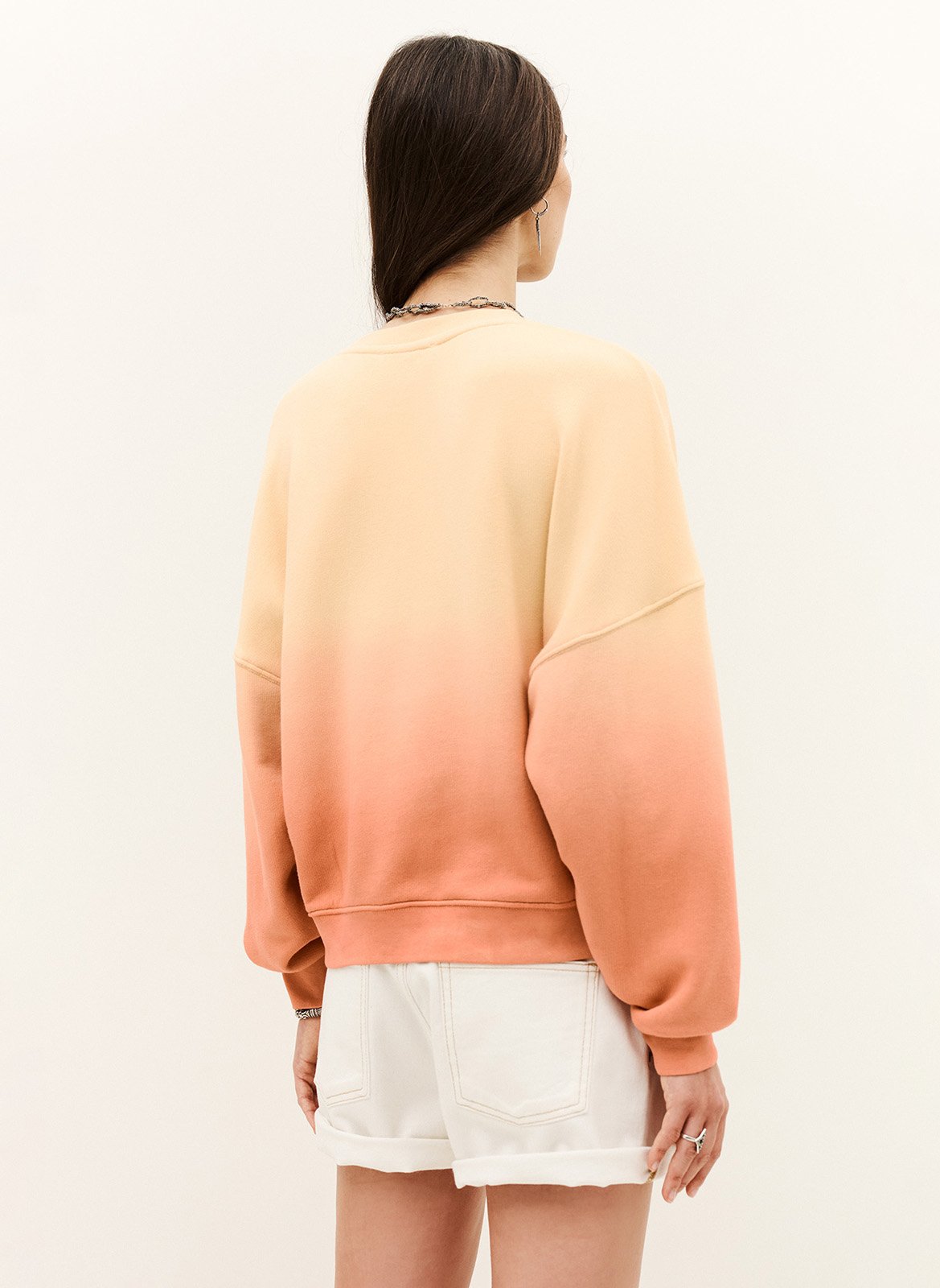 Sweat oversize col rond en coton mélangé mahida BA&SH Jaune