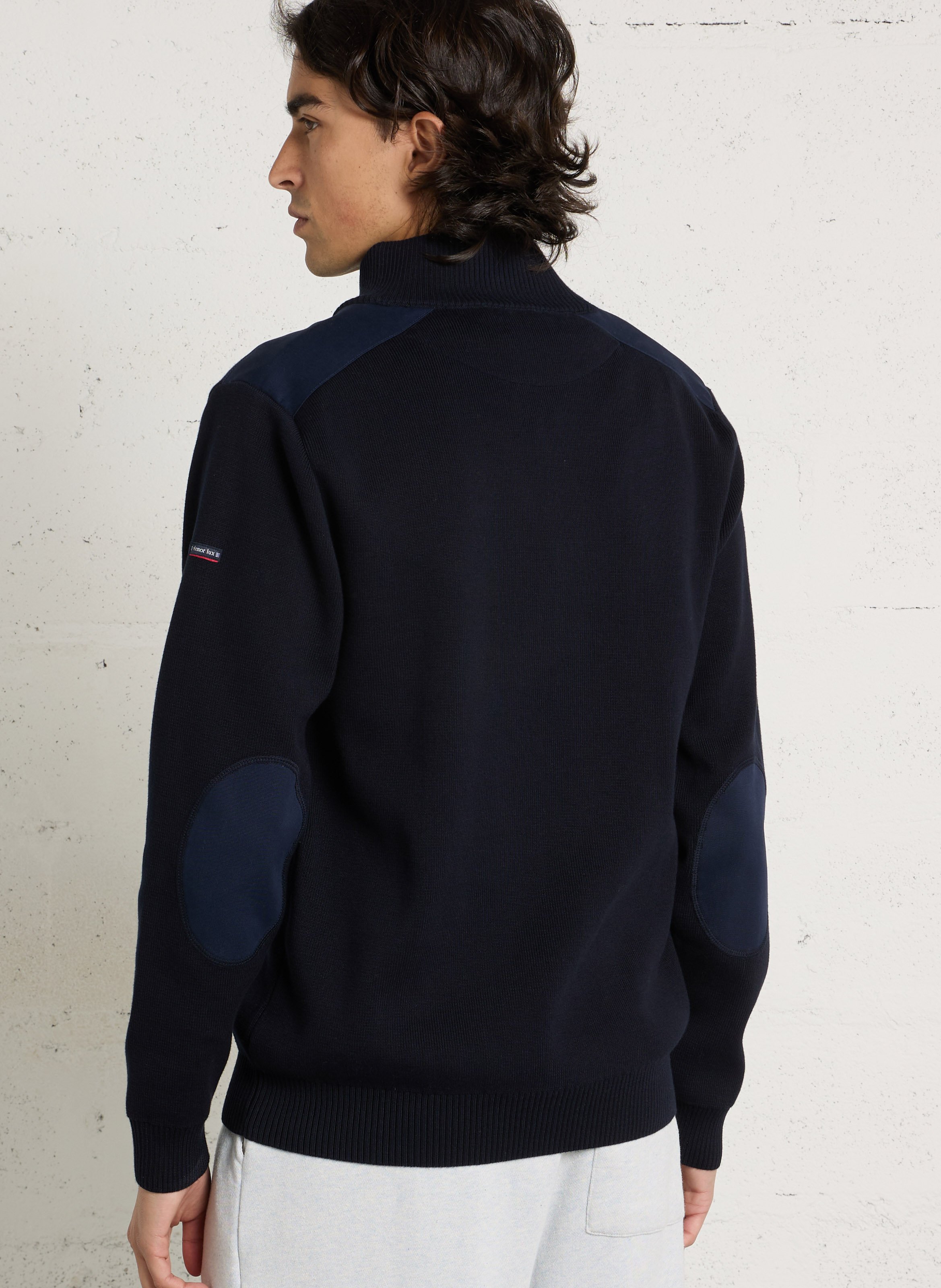 Pull droit col camionneur en coton ARMOR-LUX Bleu