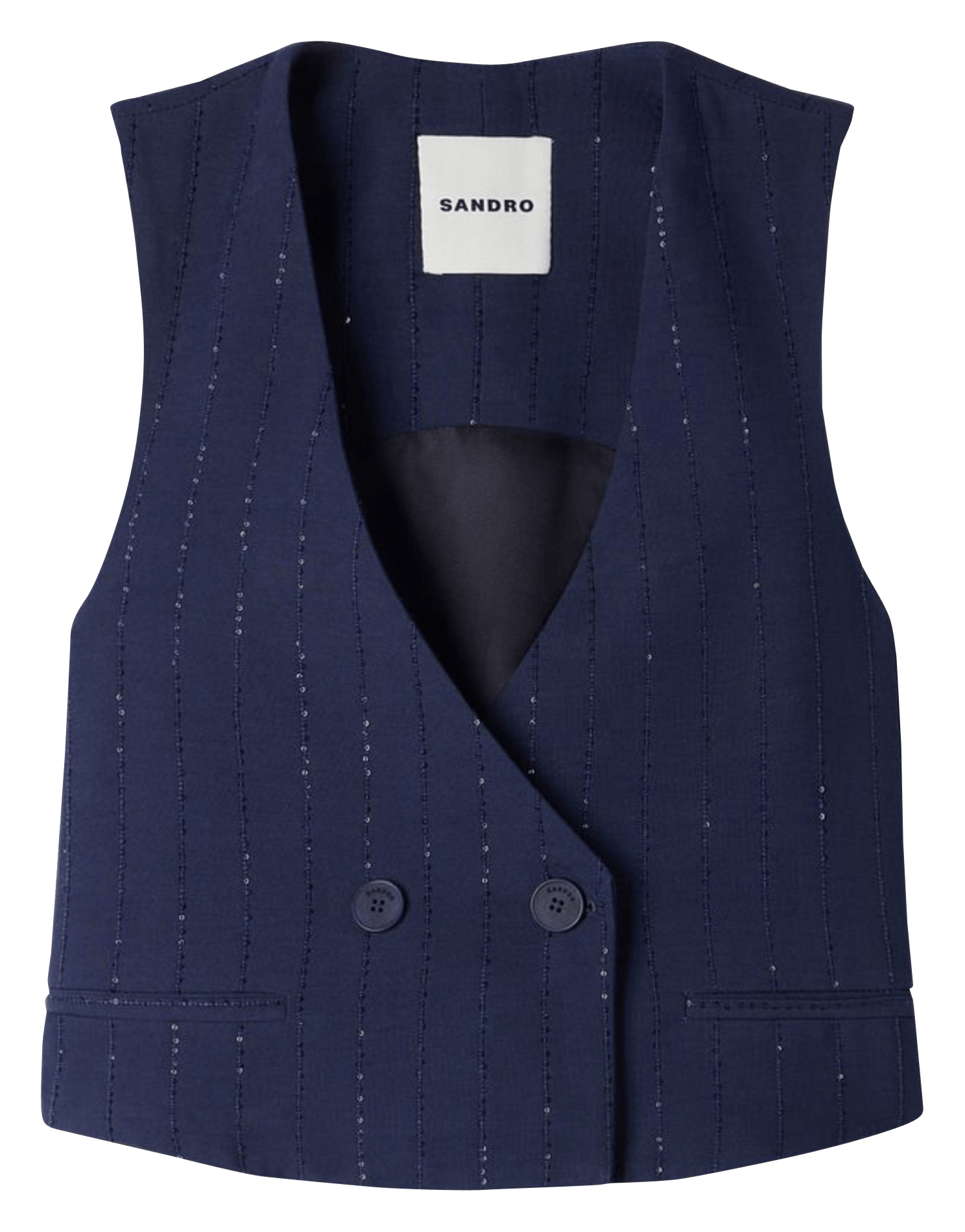 Gilet col v SANDRO Bleu