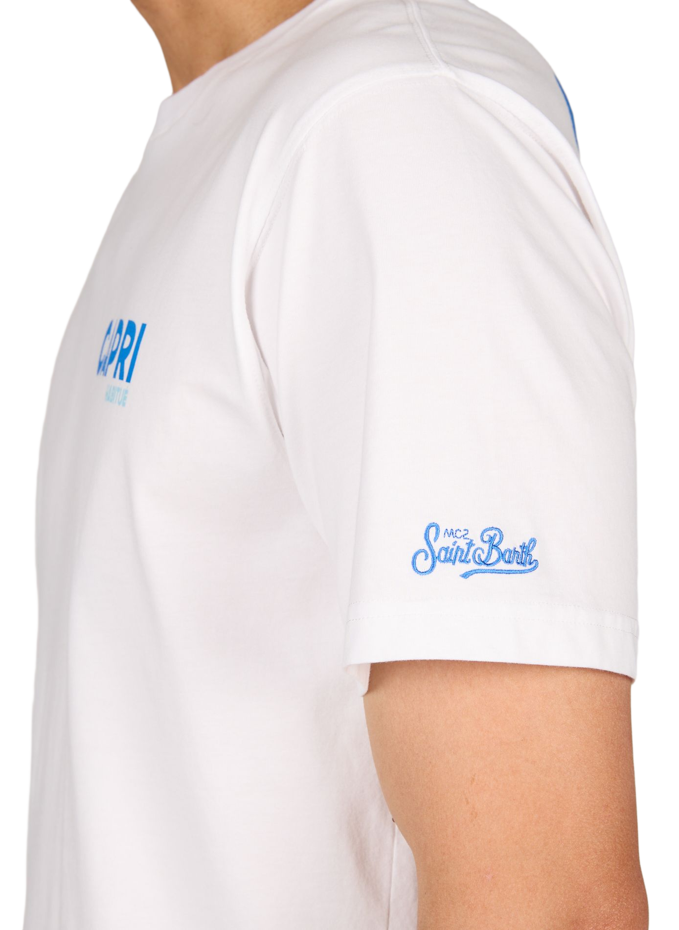 Tee-shirt droit imprimé en coton | Blanc MC2 SAINT BARTH Homme