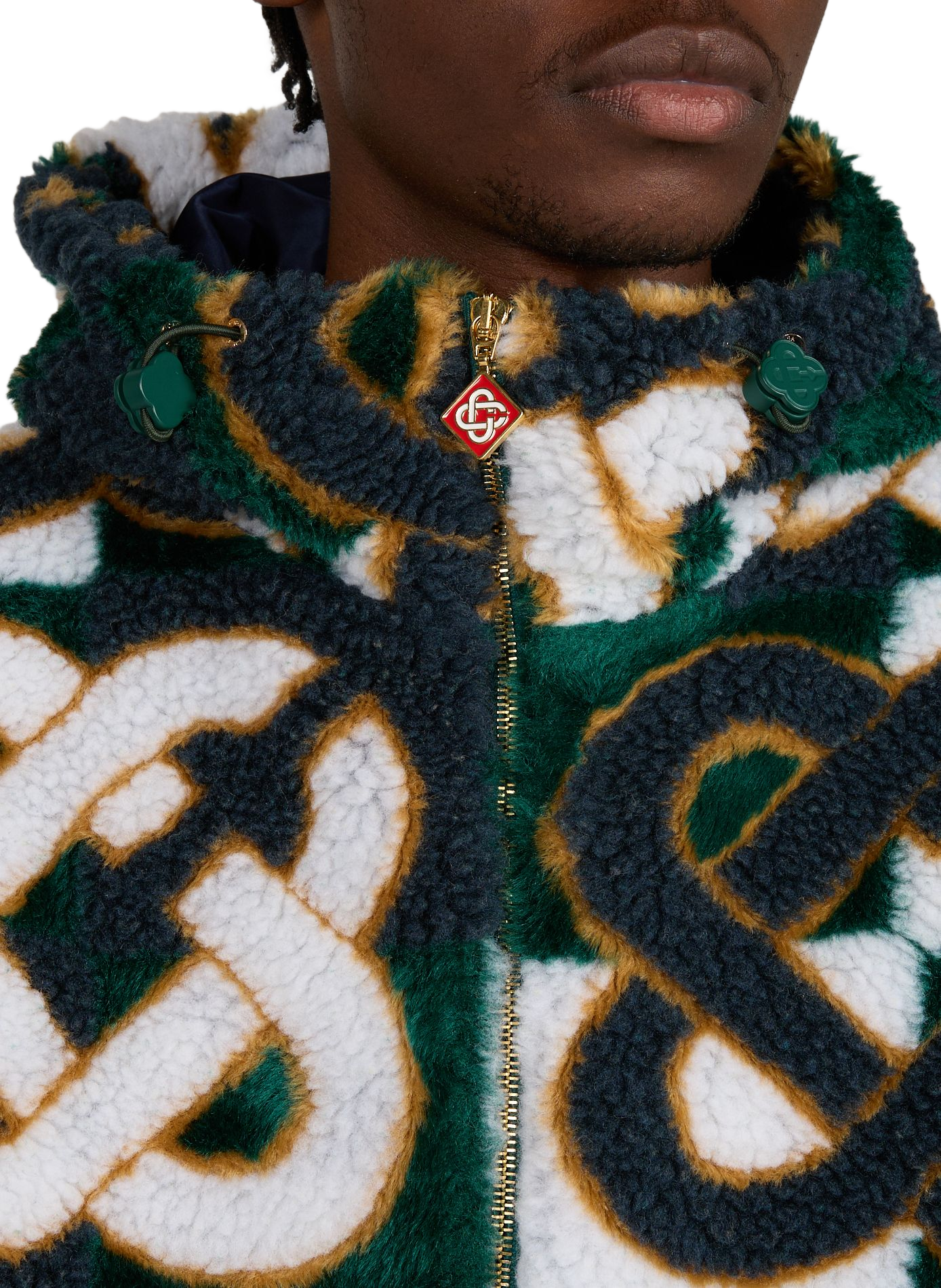 Logo-embroidered wool blend jacket CASABLANCA PARIS Multicolour