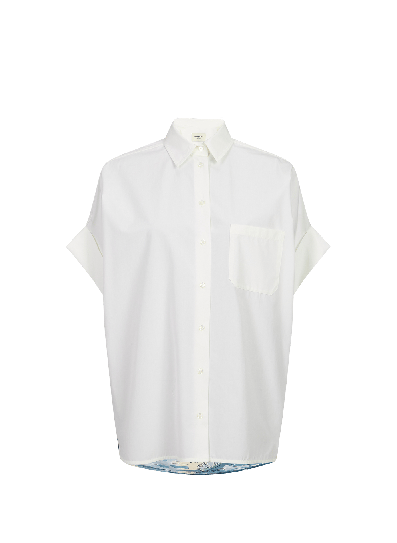 Chemise manches courtes à imprimé dos en coton  MAX MARA WEEK END Blanc