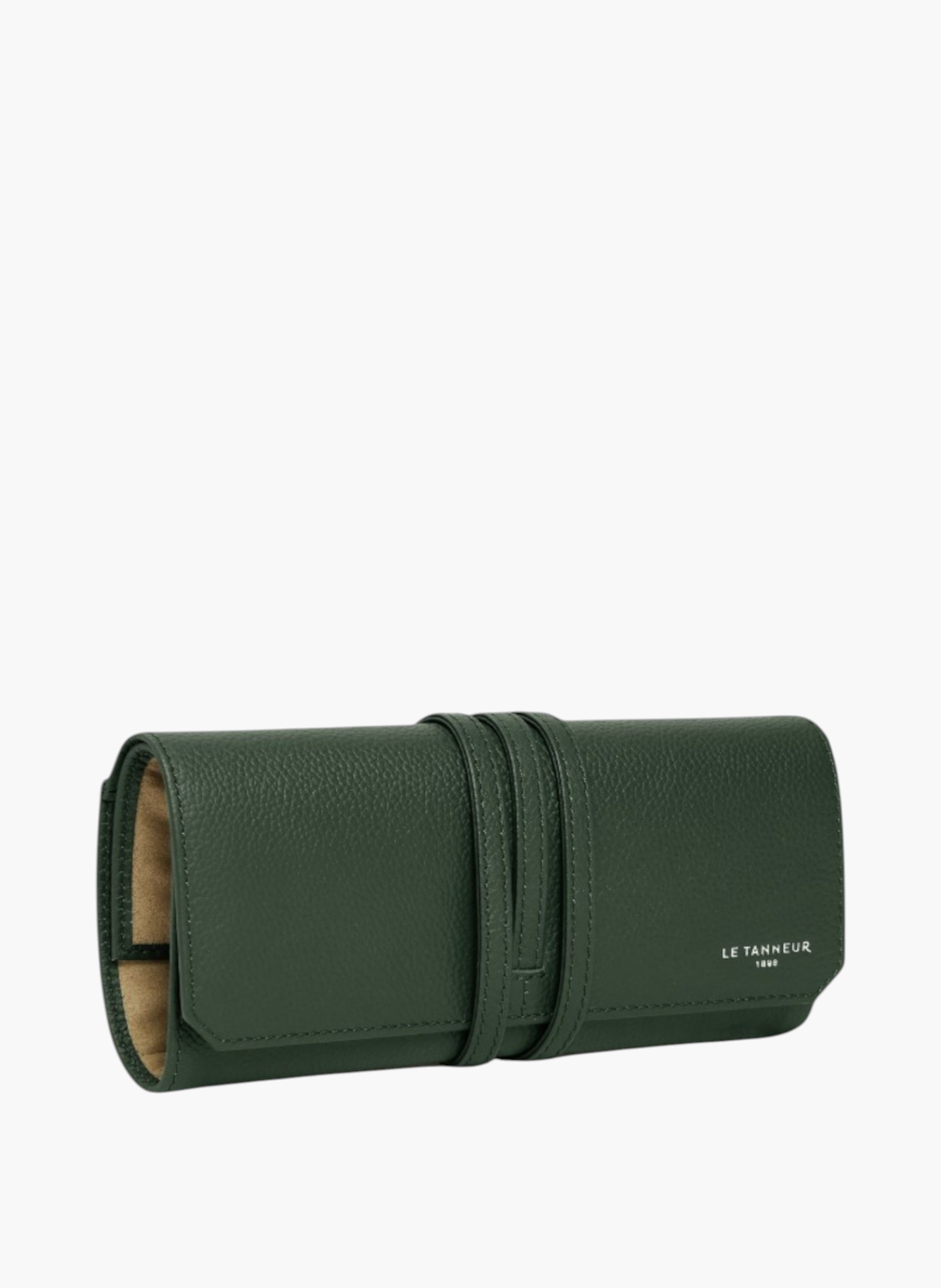 Coffret 3 montres de voyage souple en cuir grainé  Vert malachite
