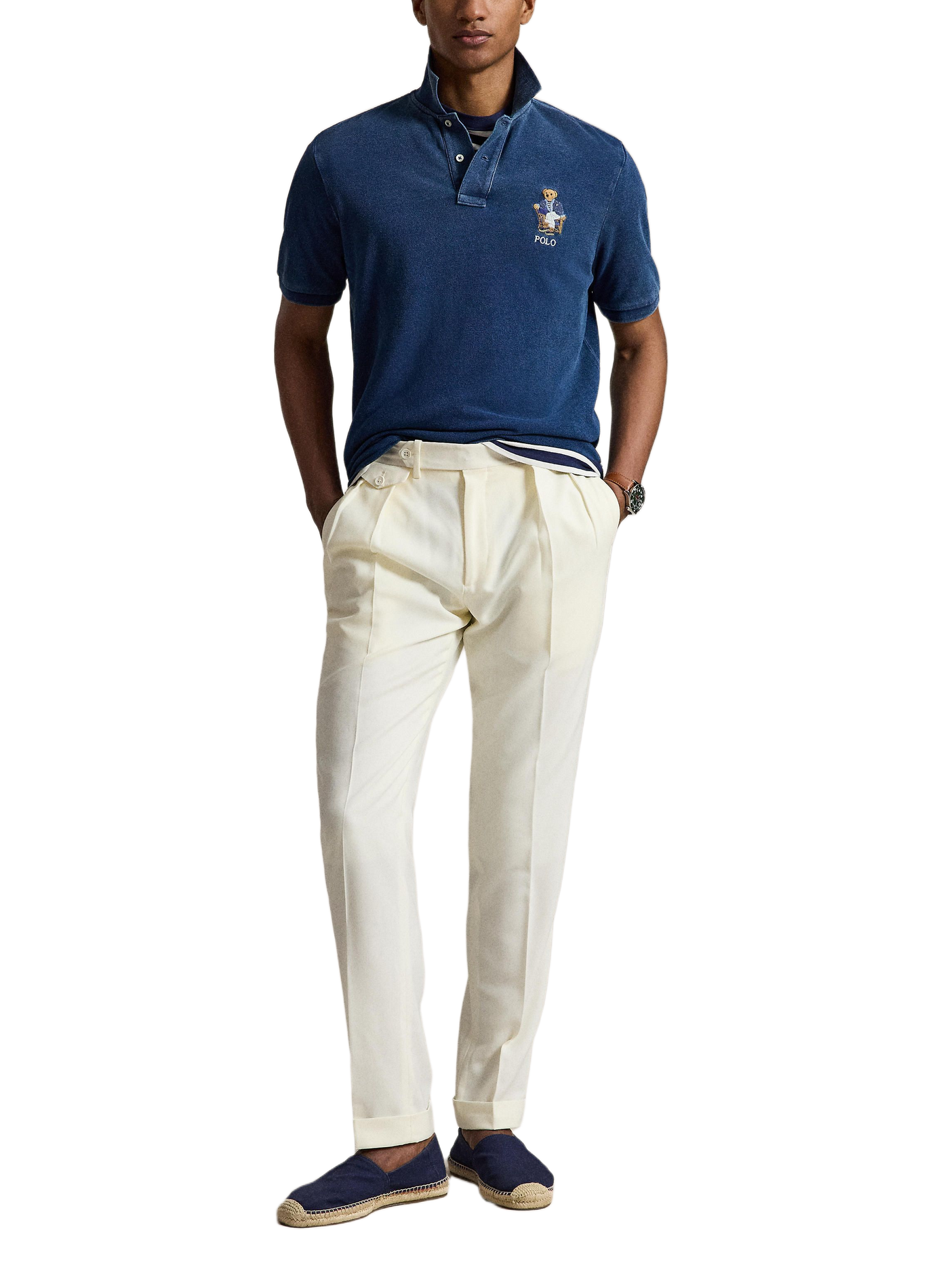 Short-sleeved cotton polo with logo POLO RALPH LAUREN Blue