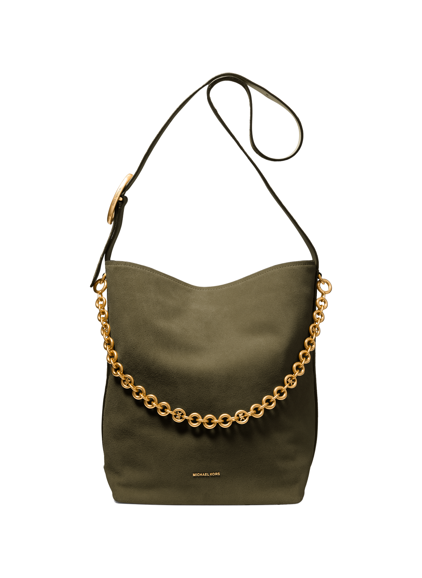 Sac seau Nolita à bandoulière réglable en cuir  MICHAEL KORS Marron