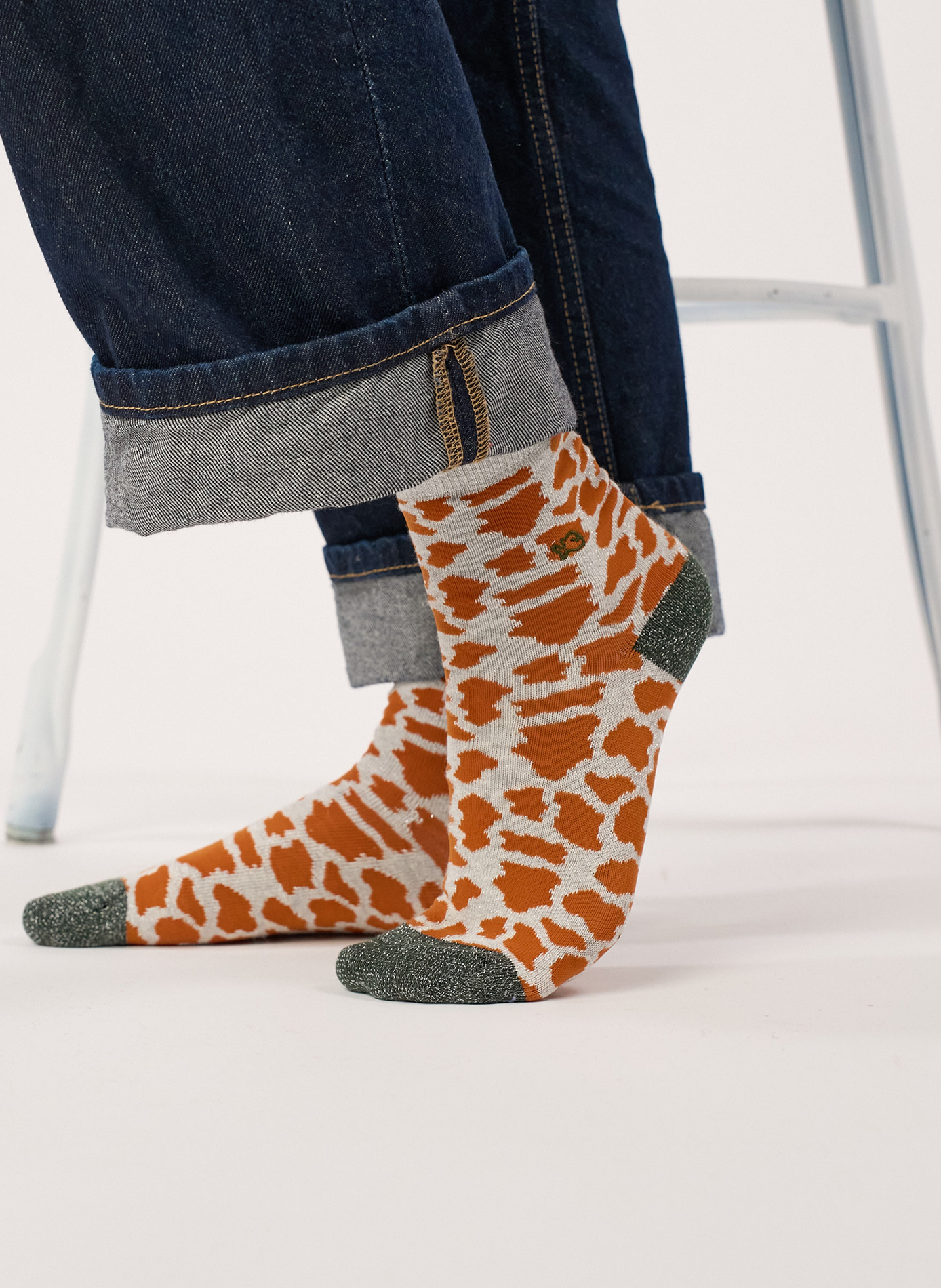 Chaussettes en coton peigné vache BILLYBELT Marron