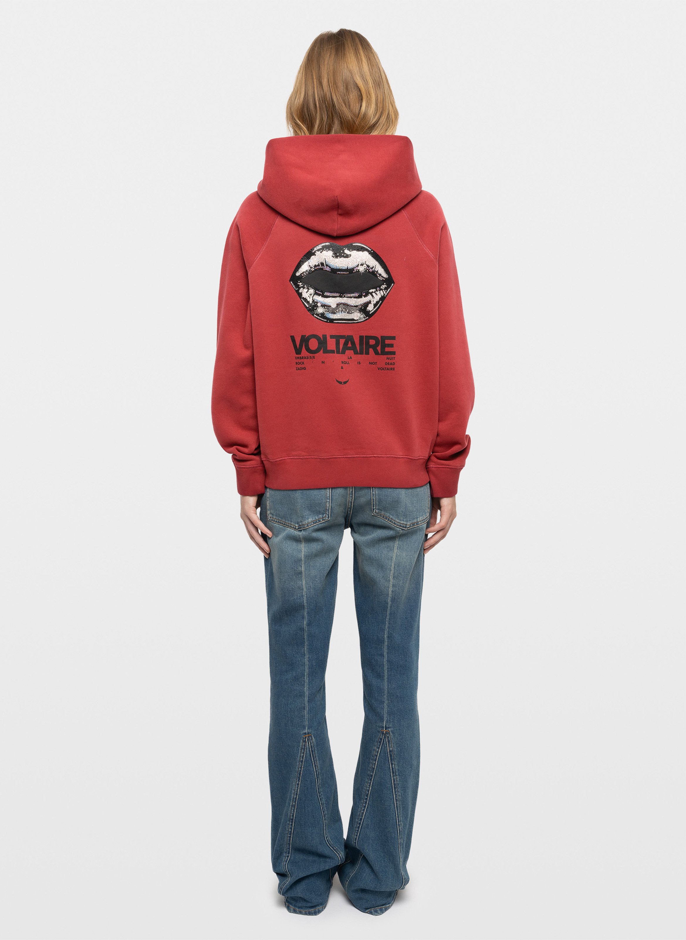 Rechte sweater met zeefdruk in gemengde katoenen stof genaamd Georgy ZADIG&VOLTAIRE Rood