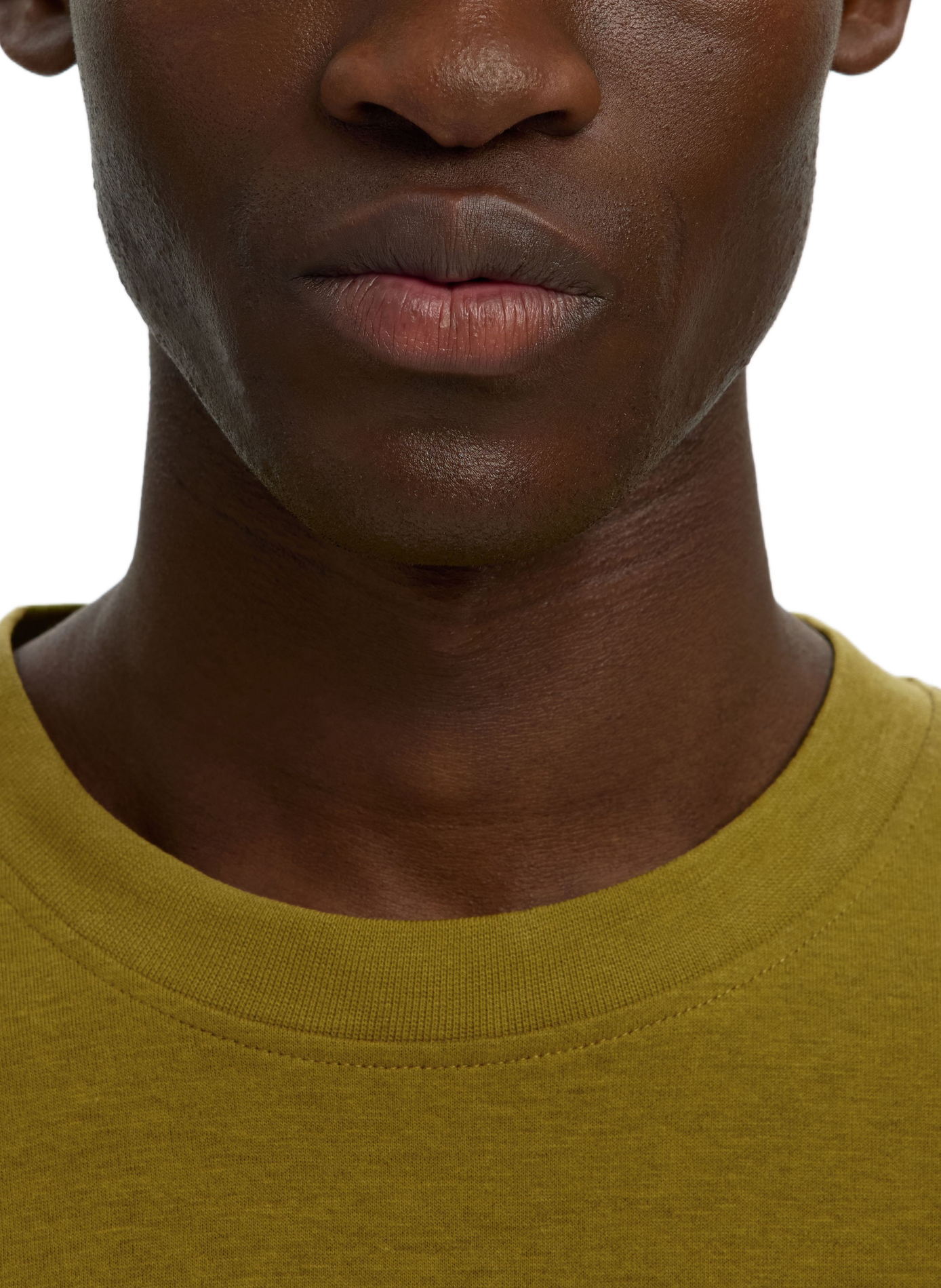 Plain t-shirt in blended cotton | Green SELECTED Men