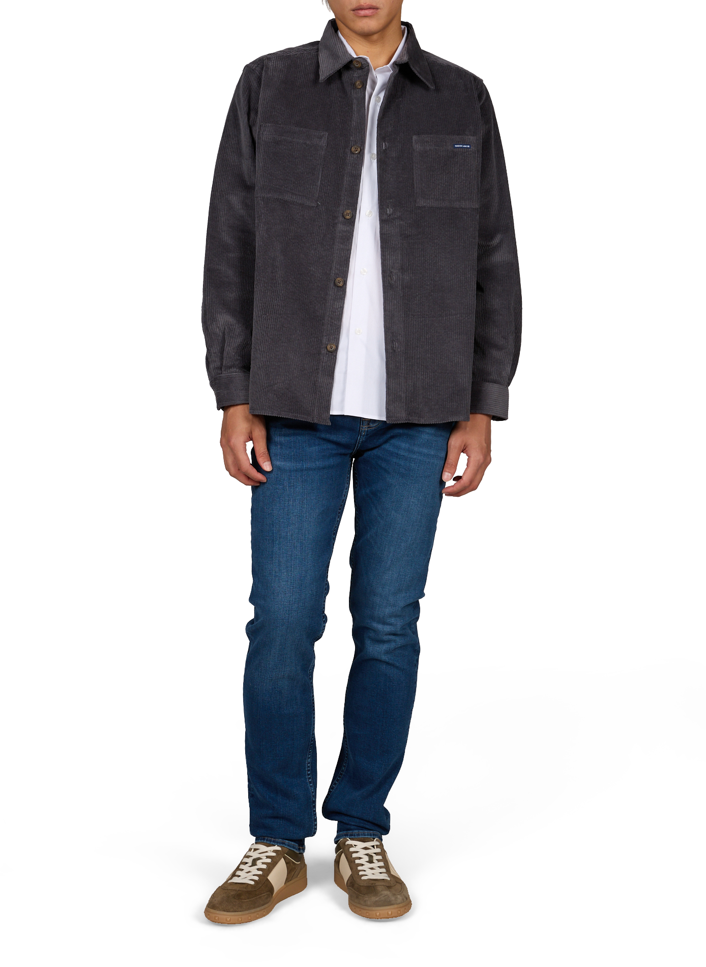 Straight classic collar shirt in blended cotton MAISON LABICHE Blue