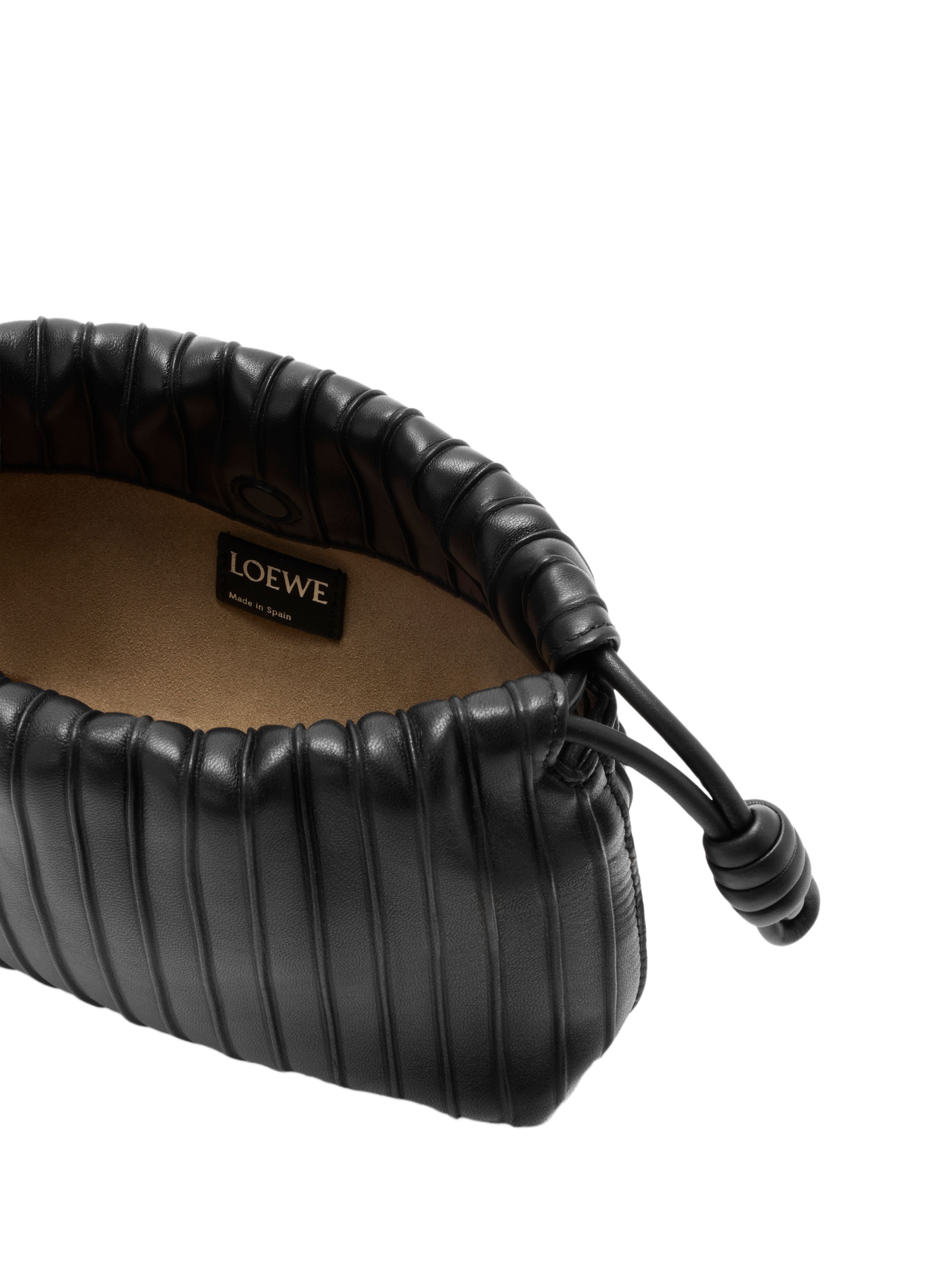 Mini Flamenco Pleats purse en cuir d'agneau nappa LOEWE Noir