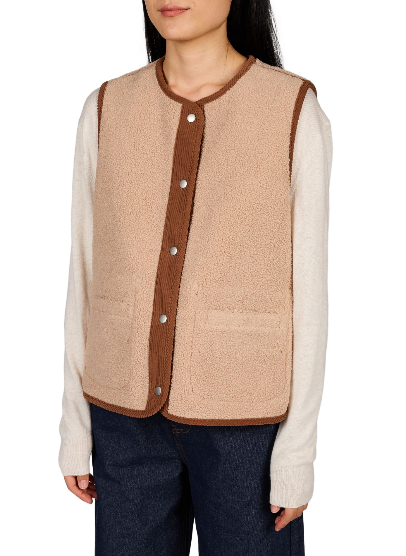 Reversible sleeveless jacket VILA Beige