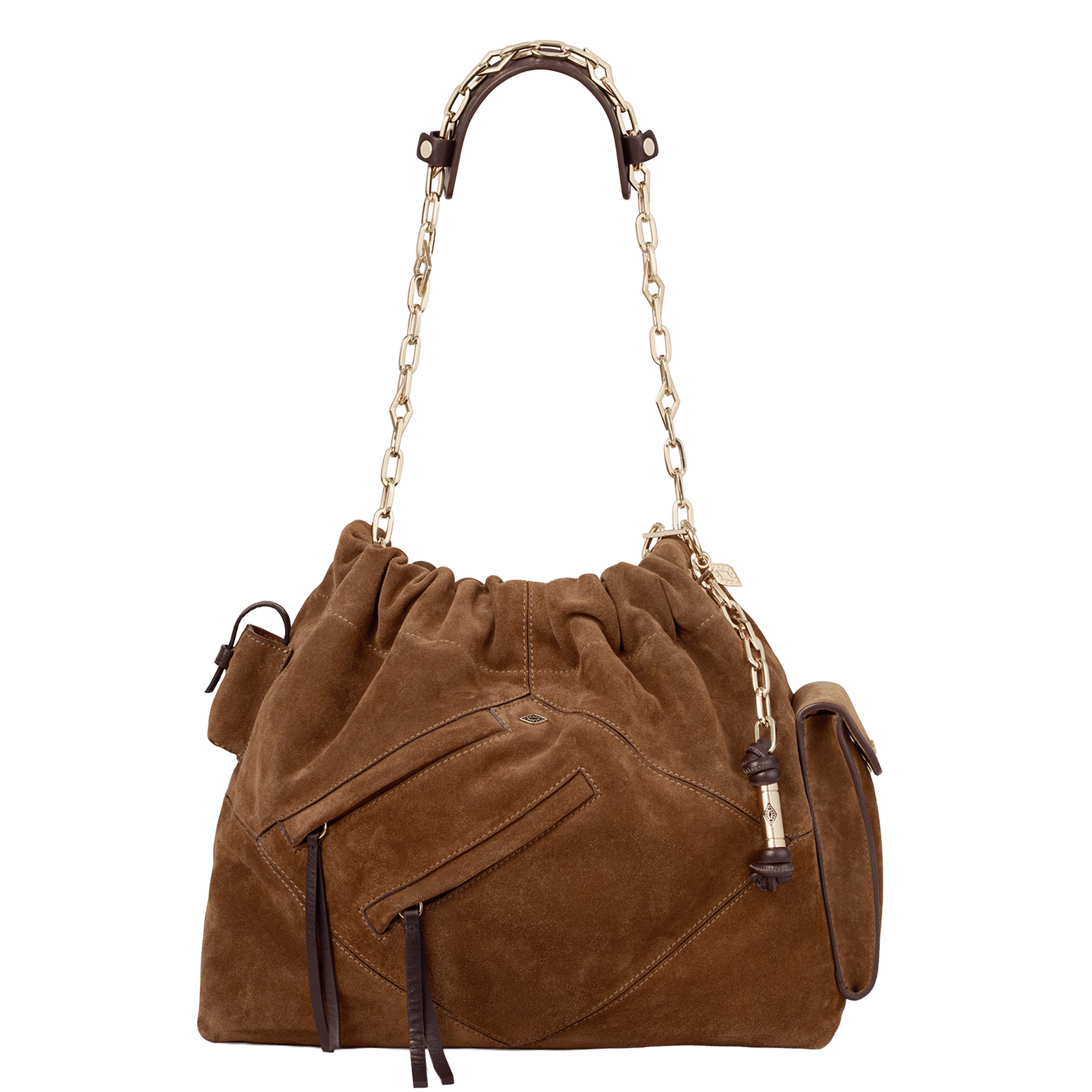 Leren schoudertas June tote BA&SH Bruin