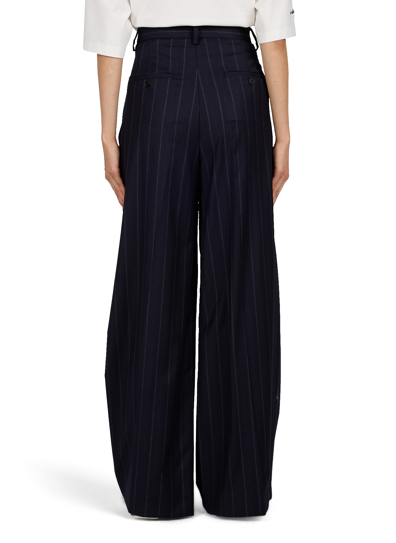 High-waisted wide-leg pants in blended wool MAX MARA WEEK END Blue