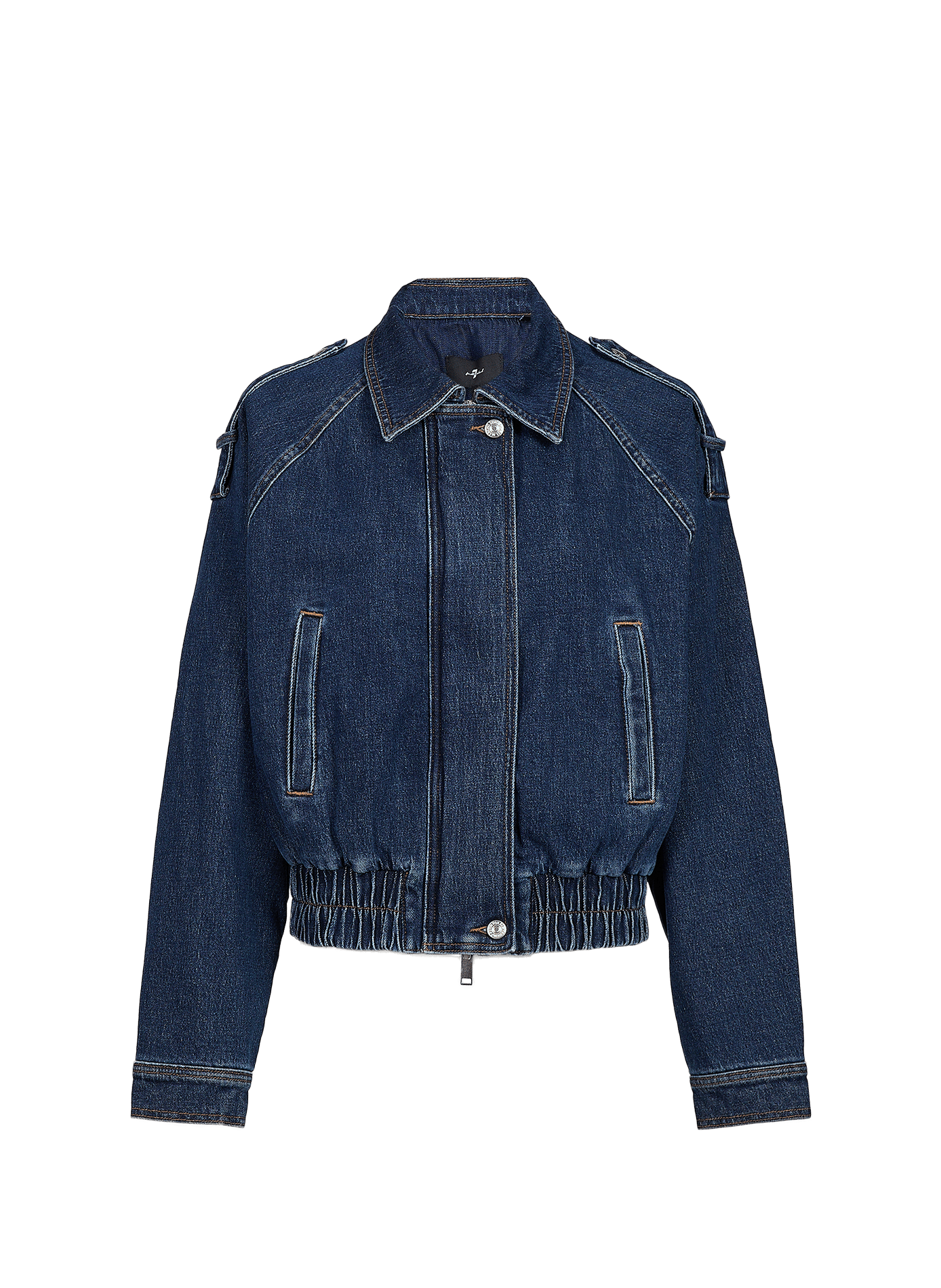 Bomberjacke aus gemischter Baumwolldenim 7 FOR ALL MANKIND Blau
