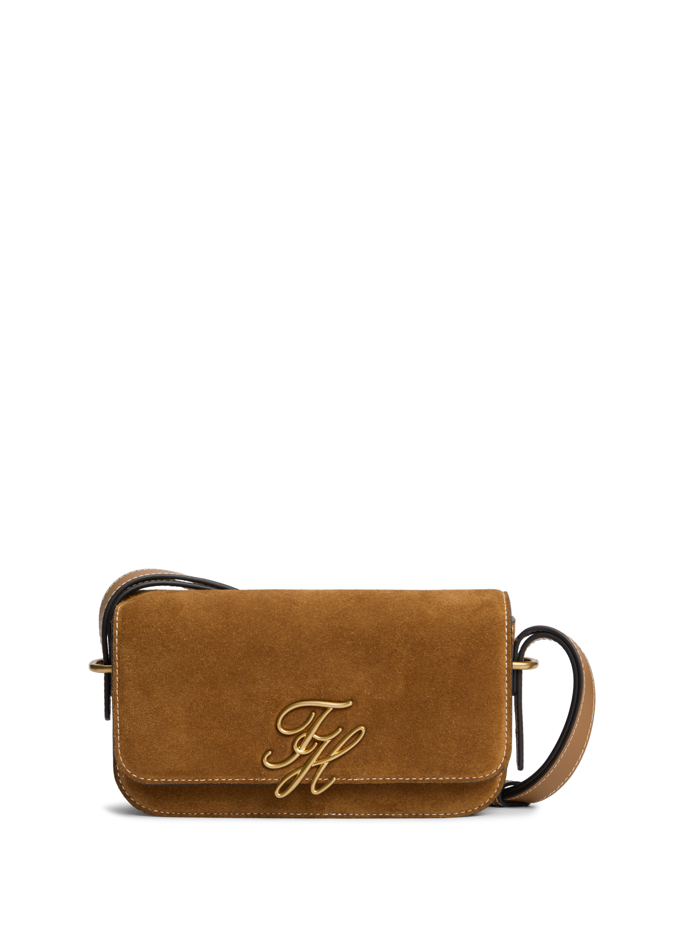 Sac à bandoulière en cuir suédé TOMMY HILFIGER Marron