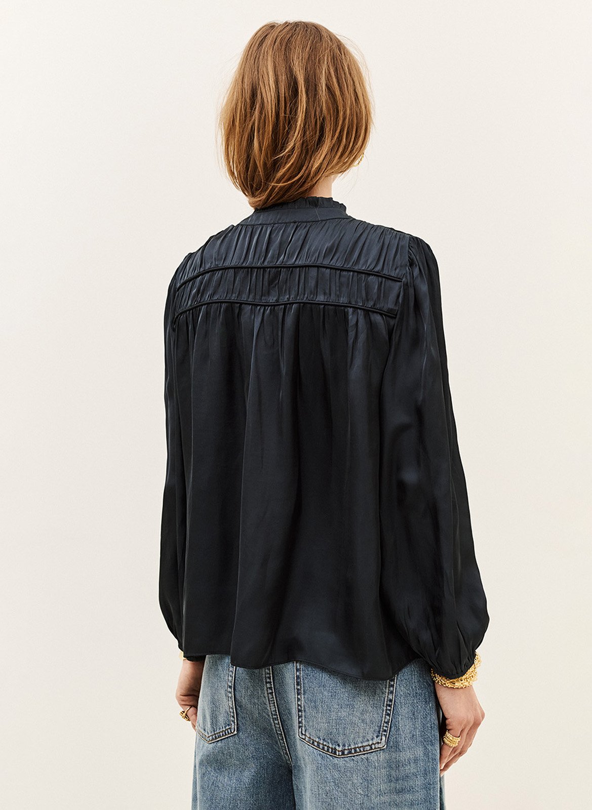 Chemise ample plissée cessia | Bleu BA&SH Femme