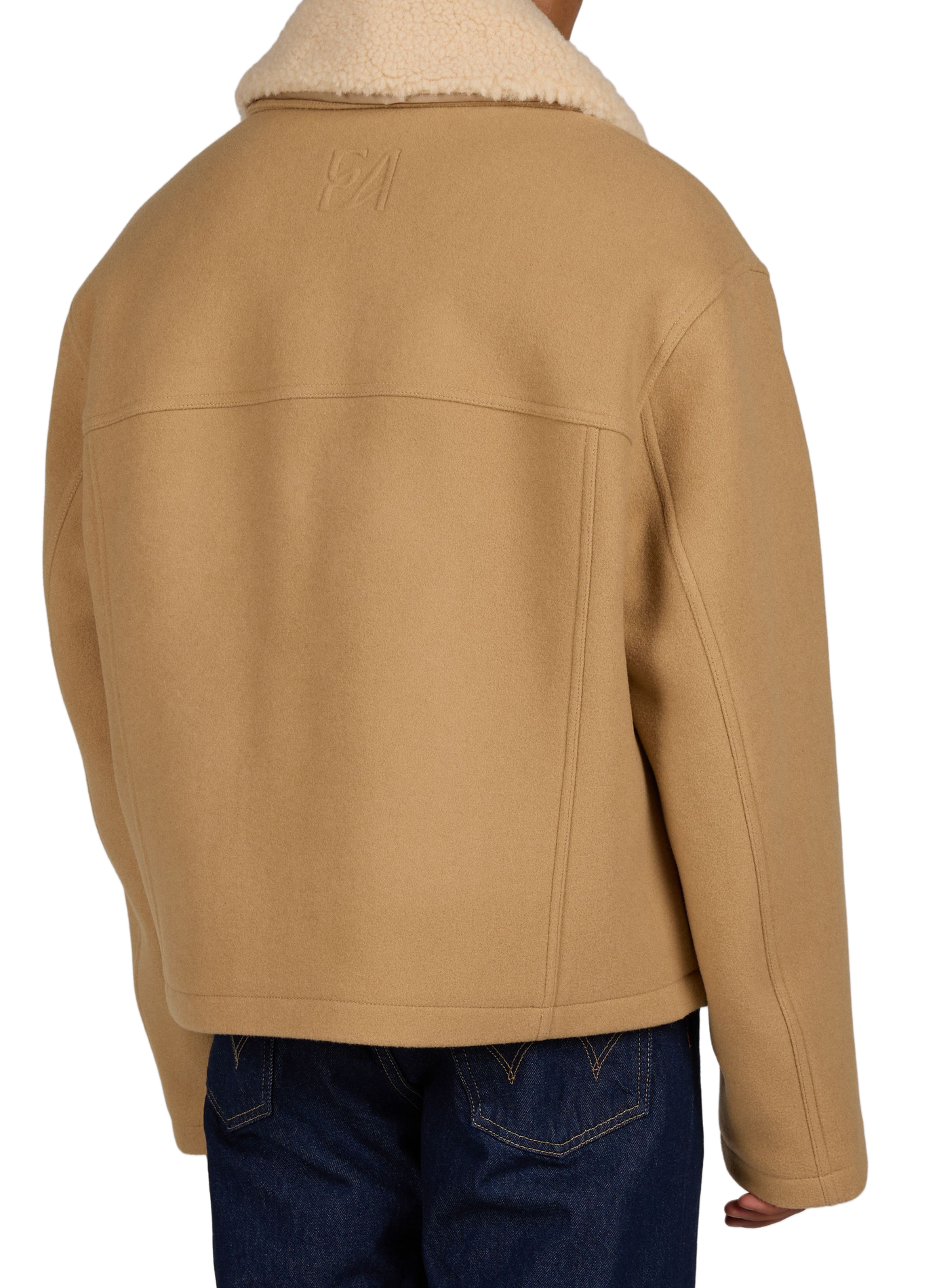 Jacke mit klassischem Kragen aus Wolle EMPORIO ARMANI Beige