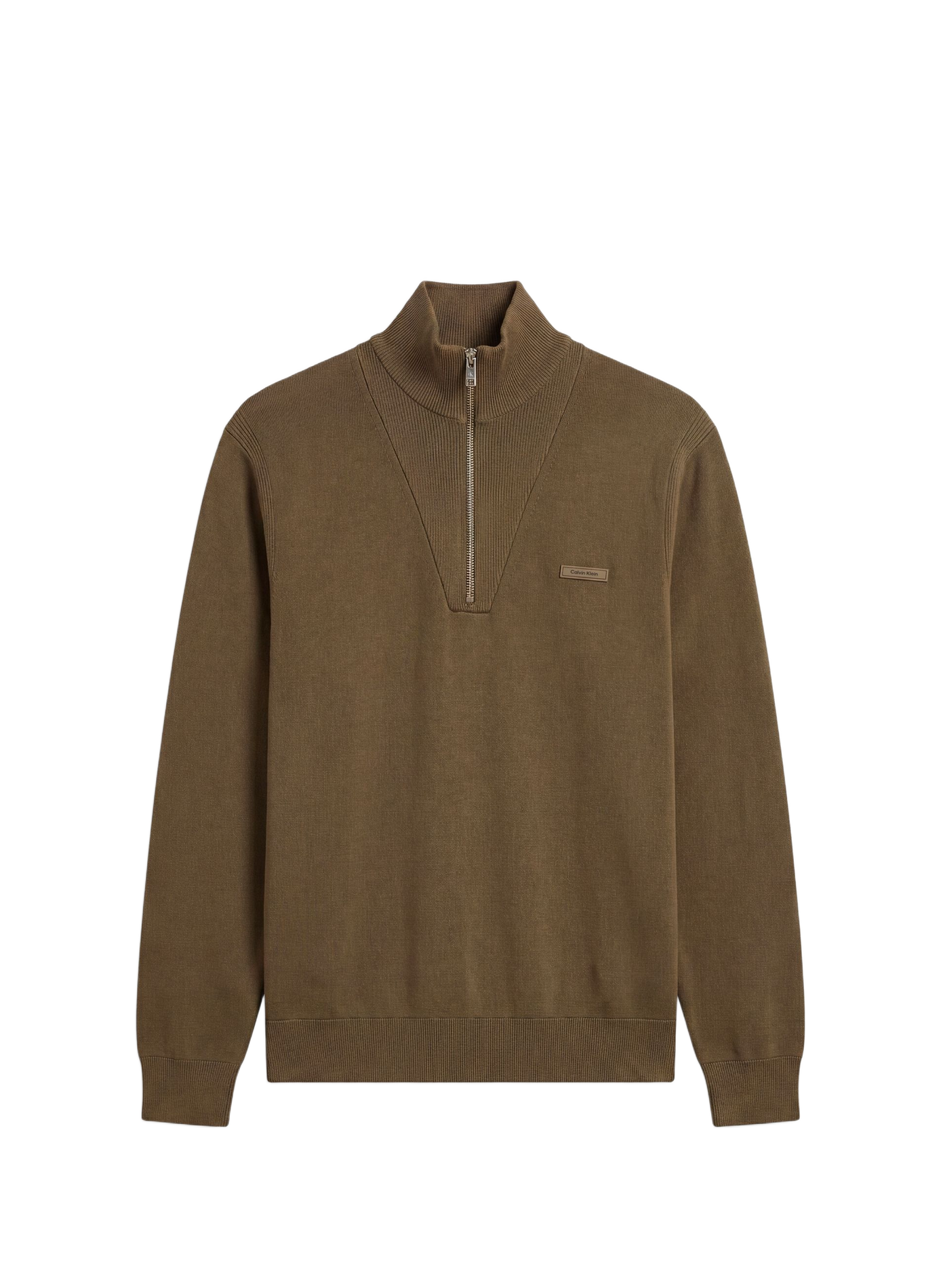 Pull droit à col montant zippé  CALVIN KLEIN Kaki