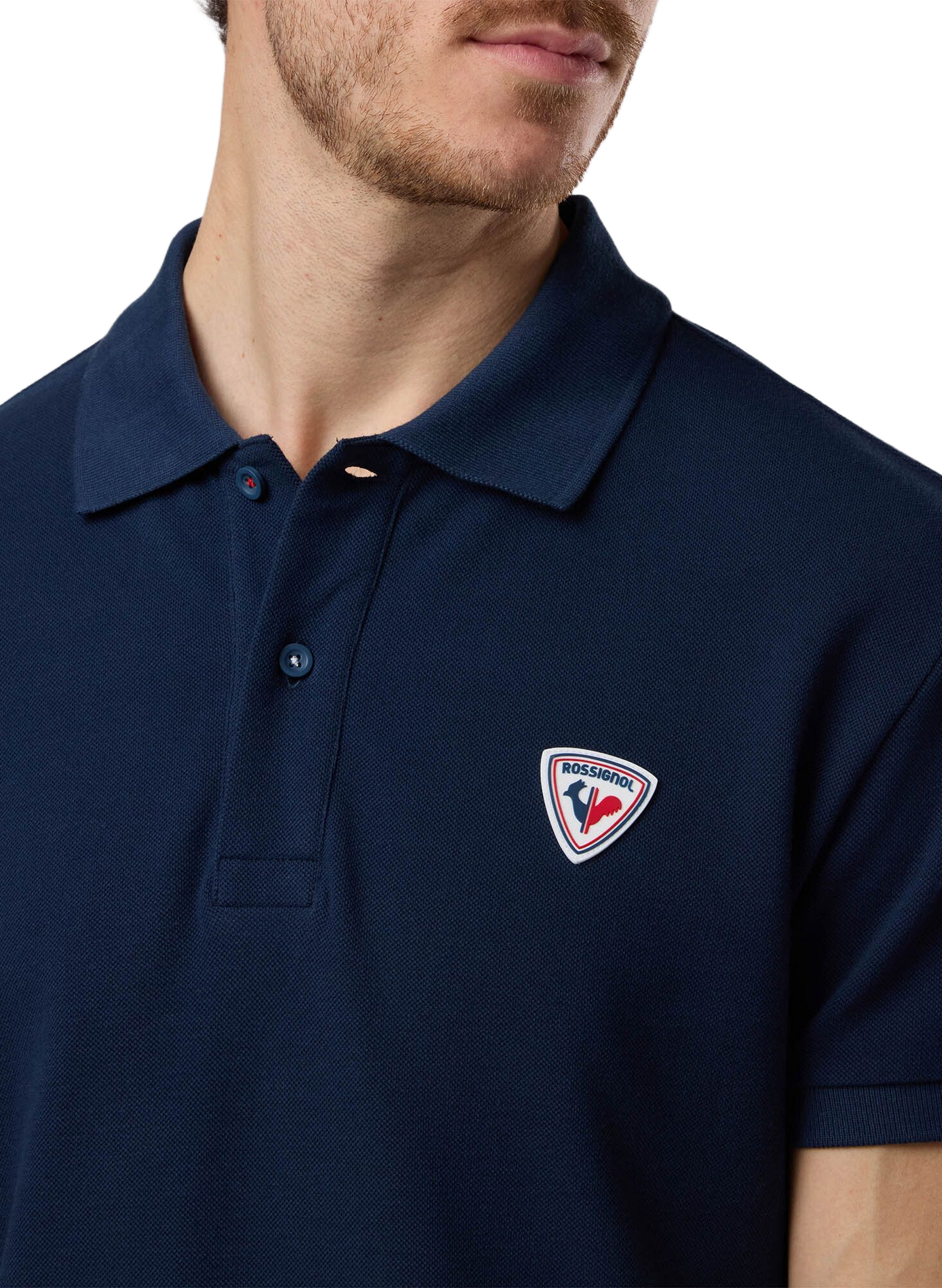 Polo recto de manga corta en algodón ROSSIGNOL Azul
