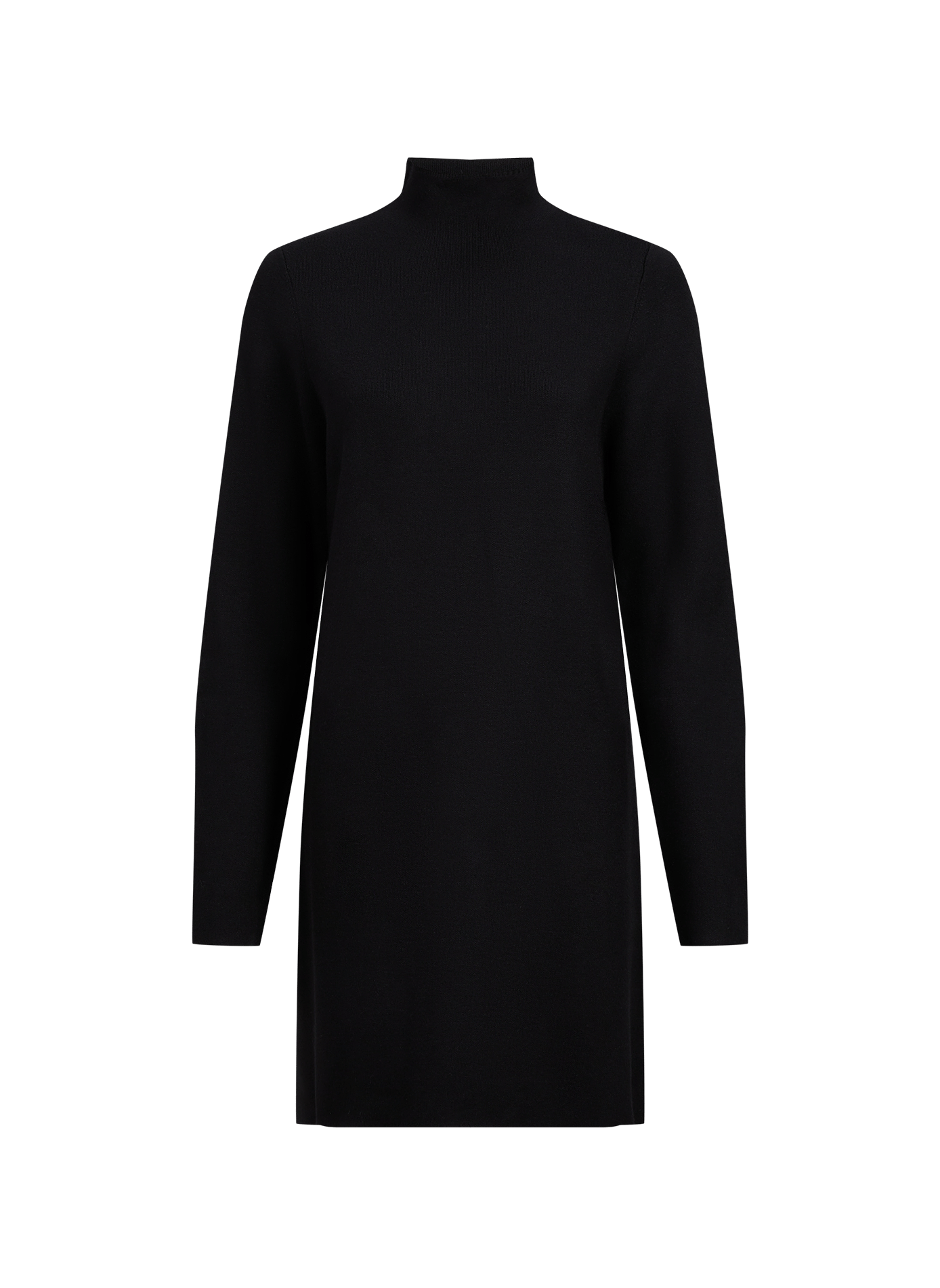 Gerades Strickkleid mit Stehkragen LAURE+MAX Schwarz