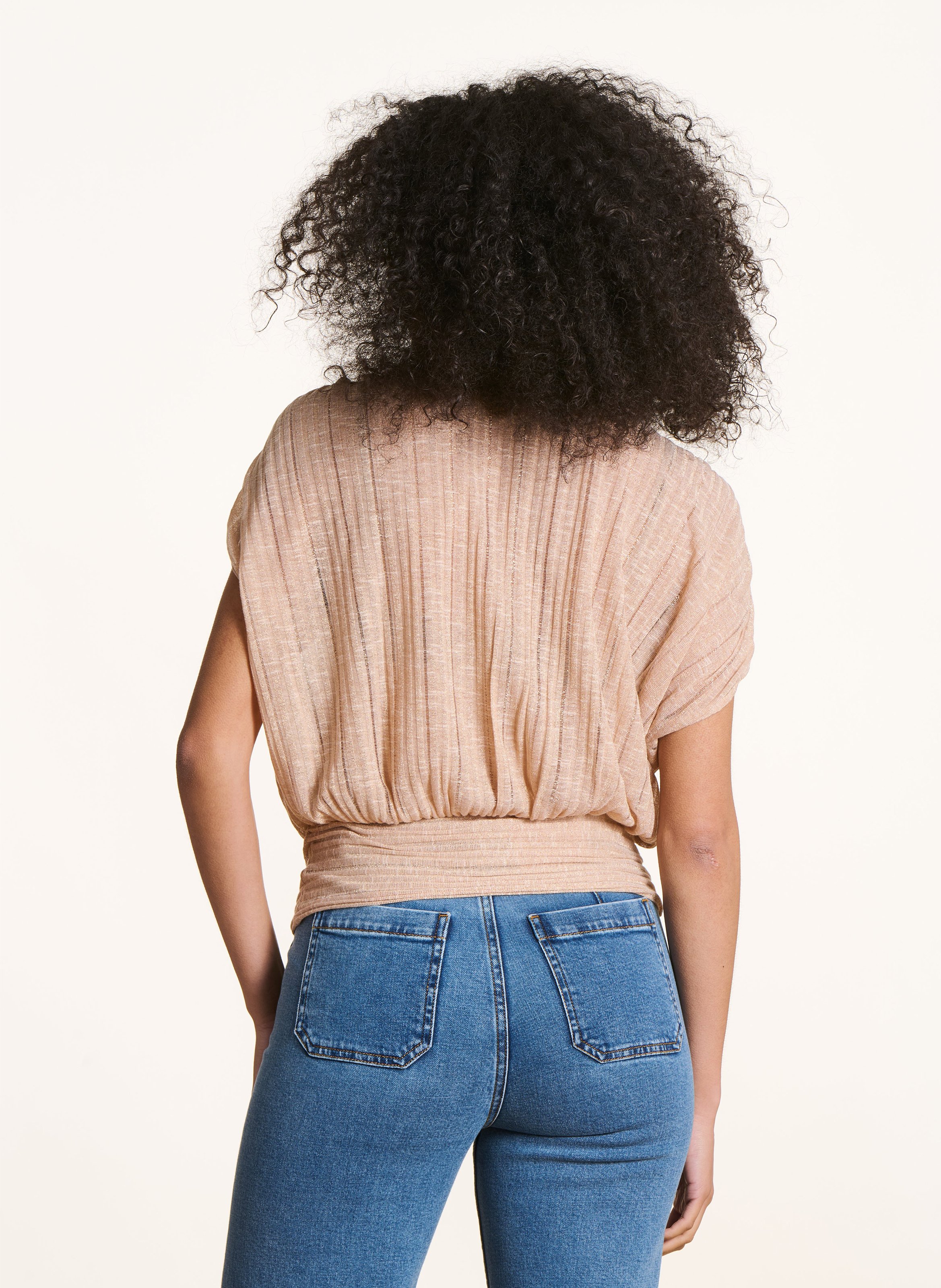 Top met V-hals LA FEE MARABOUTEE Goud